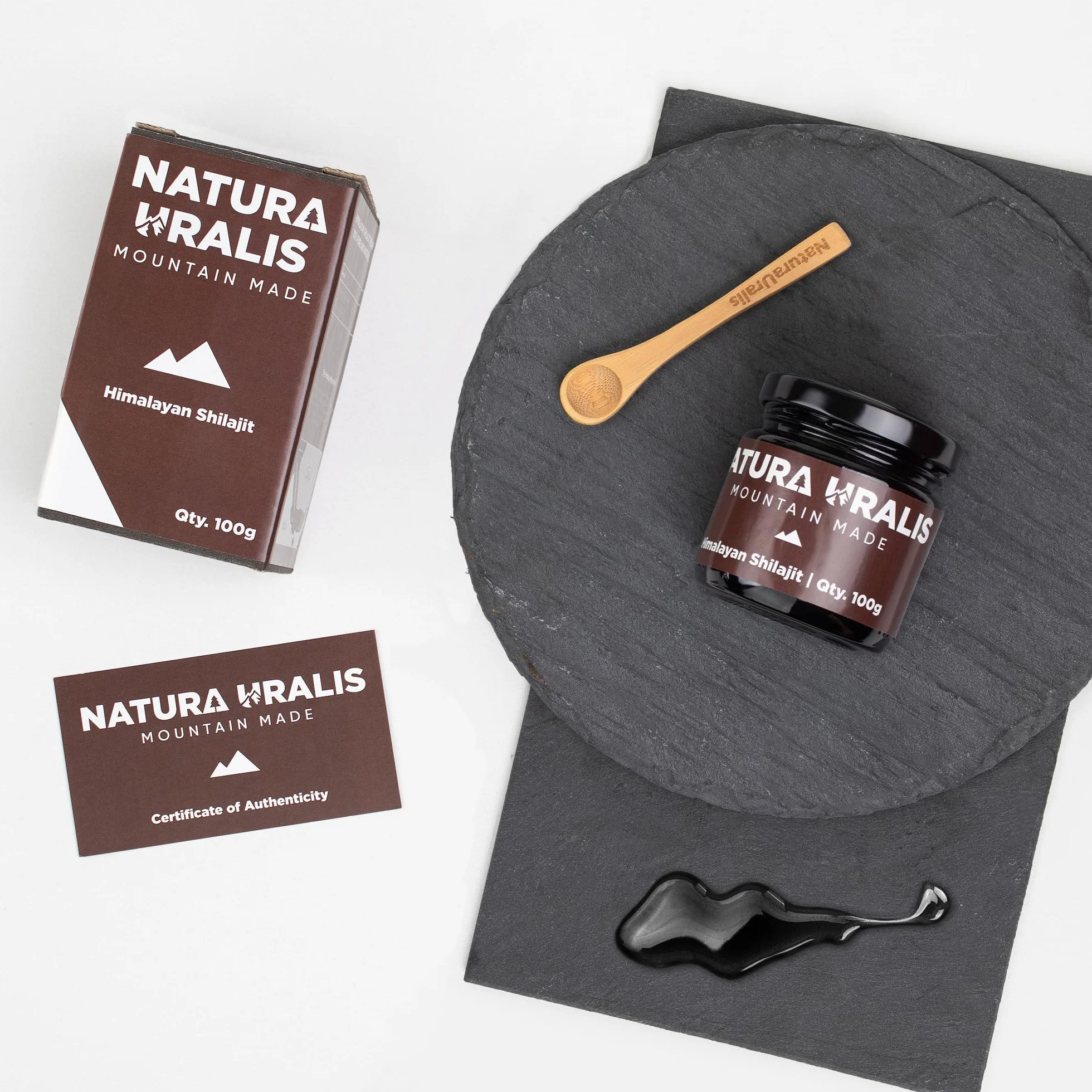 Naura Uralis Himalayan Shilajit 100g Organiczna Żywica Mineralna Naturalnie Uformowana Czarny Shilajit