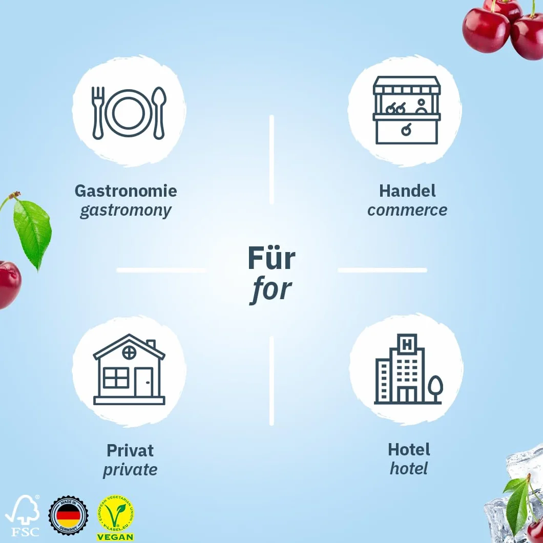 Wunder Wykałaczki o aromacie - 100x indywidualnie zapakowane wykałaczki - dostępne w 7 orzeźwiających smakach - delikatna higiena jamy ustnej - świeży oddech - indywidualnie zapakowane wykałaczki o aromacie (Wiśnia - Mentol)