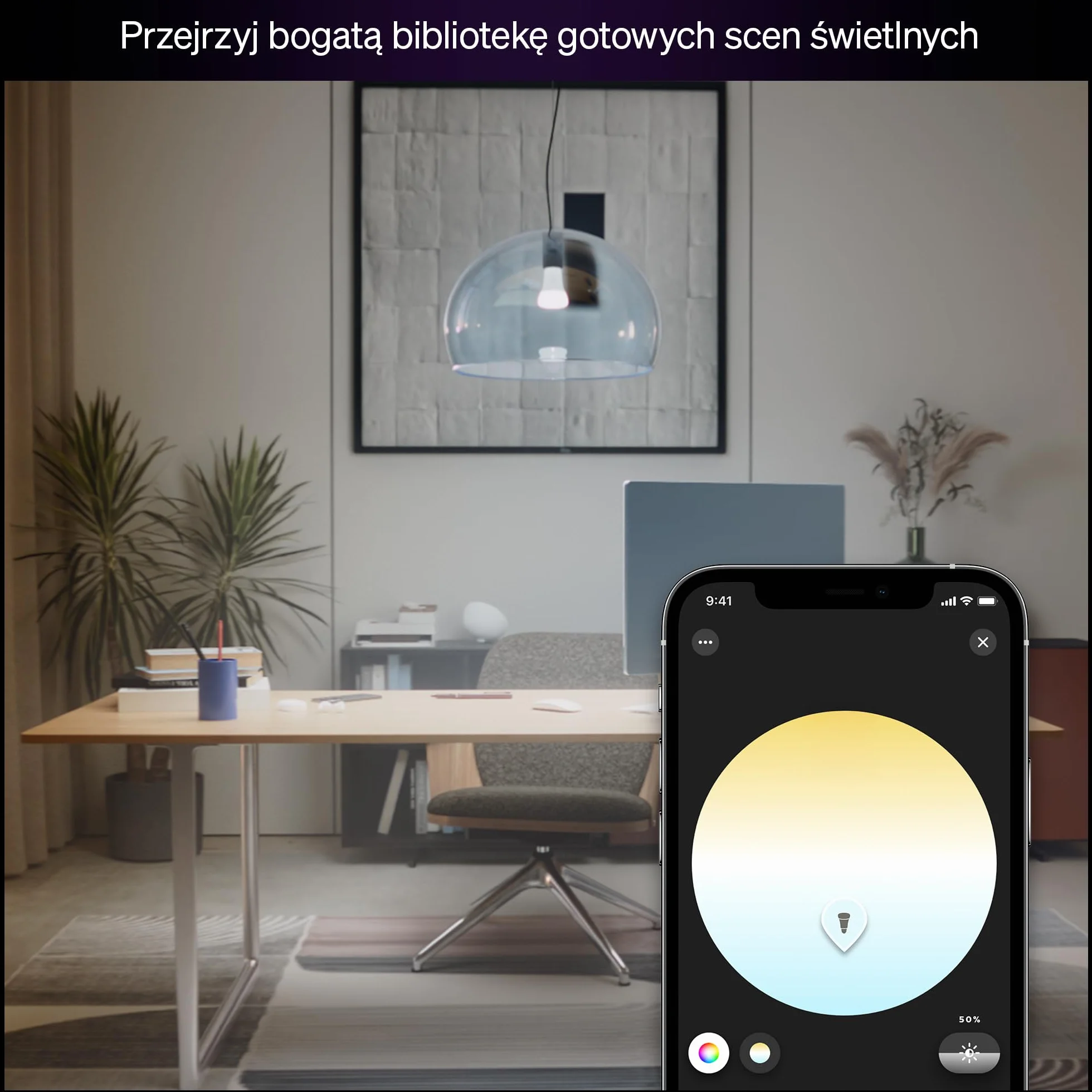 Żarówka Philips Hue Smart LED A60, White Ambiance, trzonek E27, 6 W, pełne spektrum światła 1000K–20000K, 810 lumenów, przyciemnianie, działa z Alexa, Google Assistant i Apple Home, op. 2 szt.