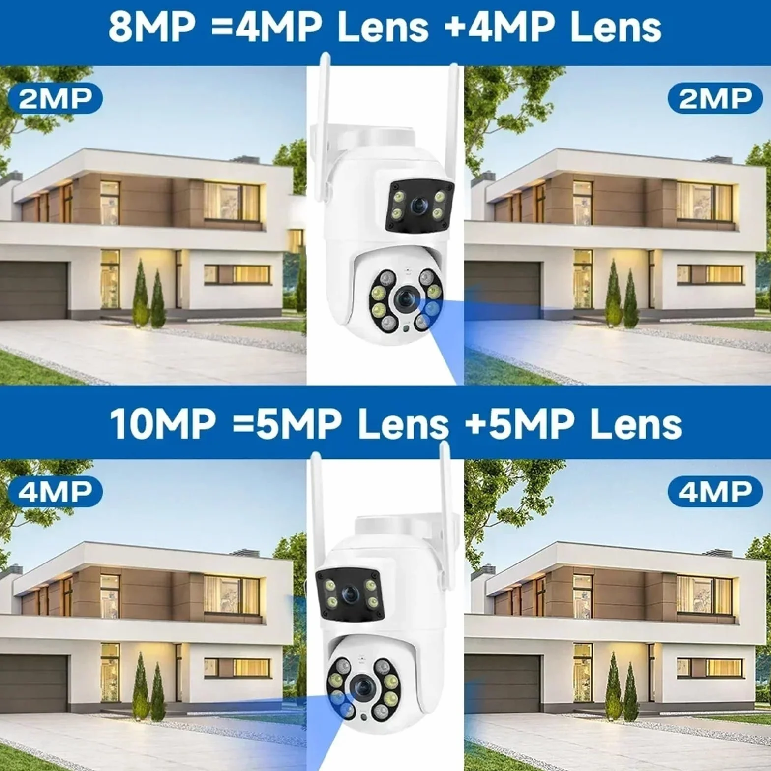 Kamera zewnętrzna PTZ 8MP 4K z podwójnym obiektywem i dwoma ekranami Wi-Fi, bezprzewodowa kamera CCTV detekcją człowieka monitoringiem IP,Spokój ducha zawsze(ADD 128G)