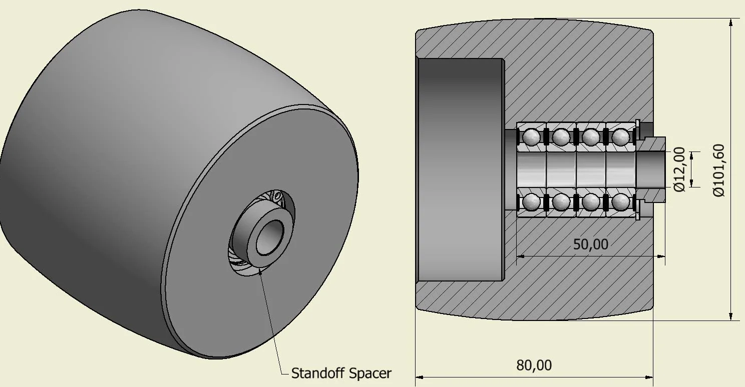 (NY5-24-3 pas) Zestaw kół szlifierki taśmowej do szlifierek nożowych napęd 130 mm - 24 mm - 80 mm szerokości - wał 100 mm tor 60 mm koło pasowe - do pasów 7,6 cm