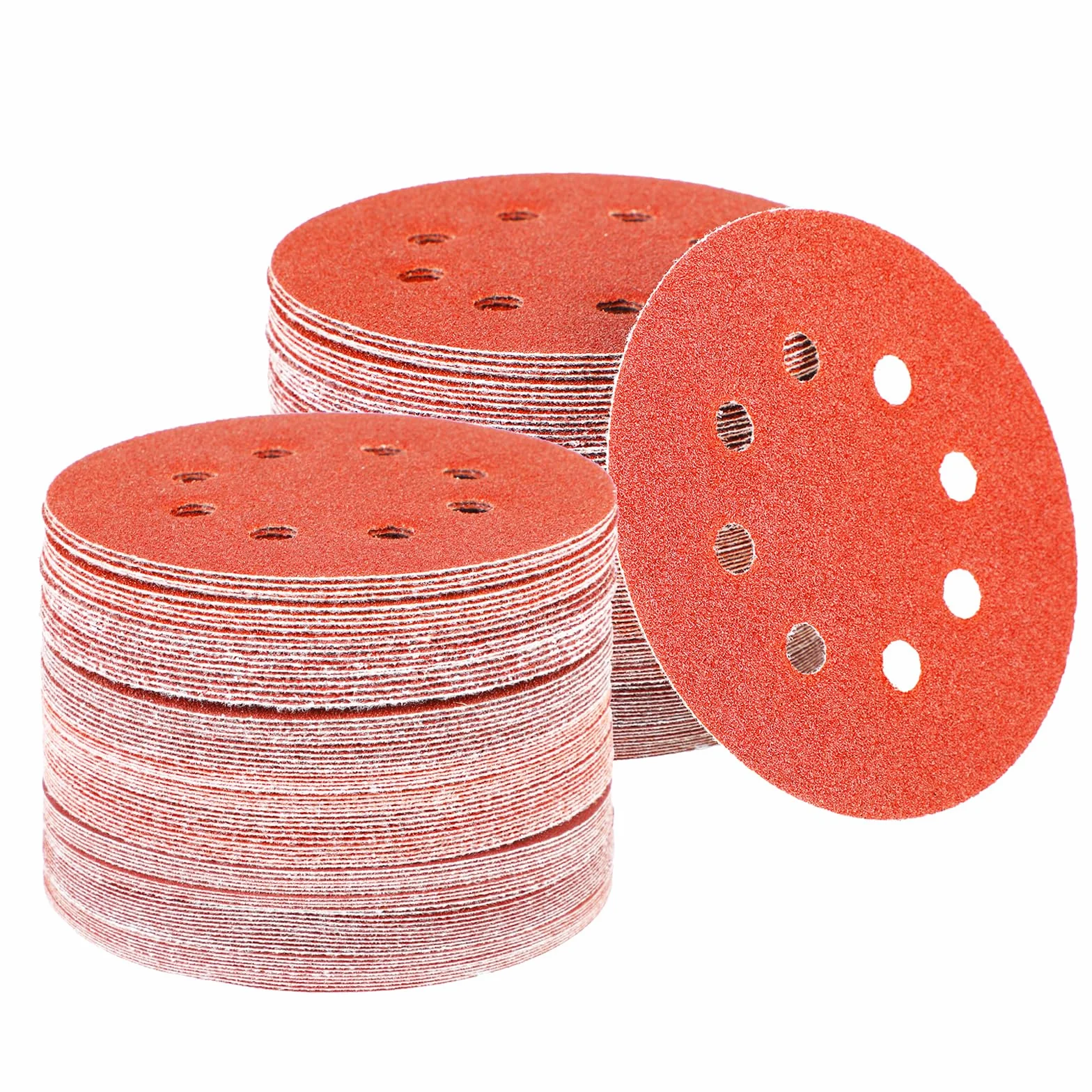 80 sztuk papieru ściernego o średnicy 125 mm z rzepem, 8 otworów, dostępne w różnych granulacjach, do szlifierki ekscentrycznej o średnicy 125 mm, 10x 40/60/80/100/120/150/180/240 ziarnistość