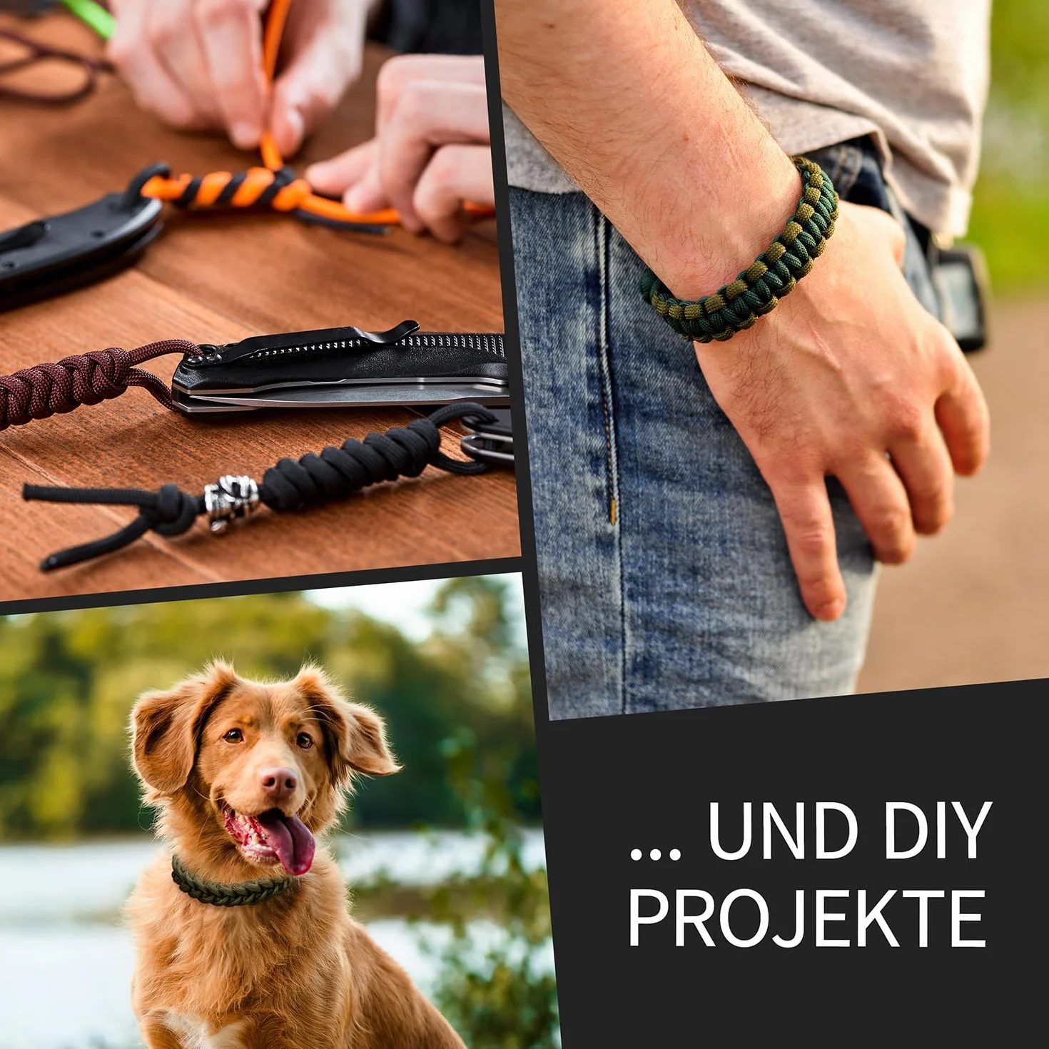 NOWA AMZoutdoor® 4mm odblaskowa linka Paracord 550 | Odblaskowa linka Paracord | Sprzęt outdoorowy | Kemping outdoorowy | Linki Paracord (Oliwkowo-zielona/kamuflaż odblaskowy, 5 metrów)