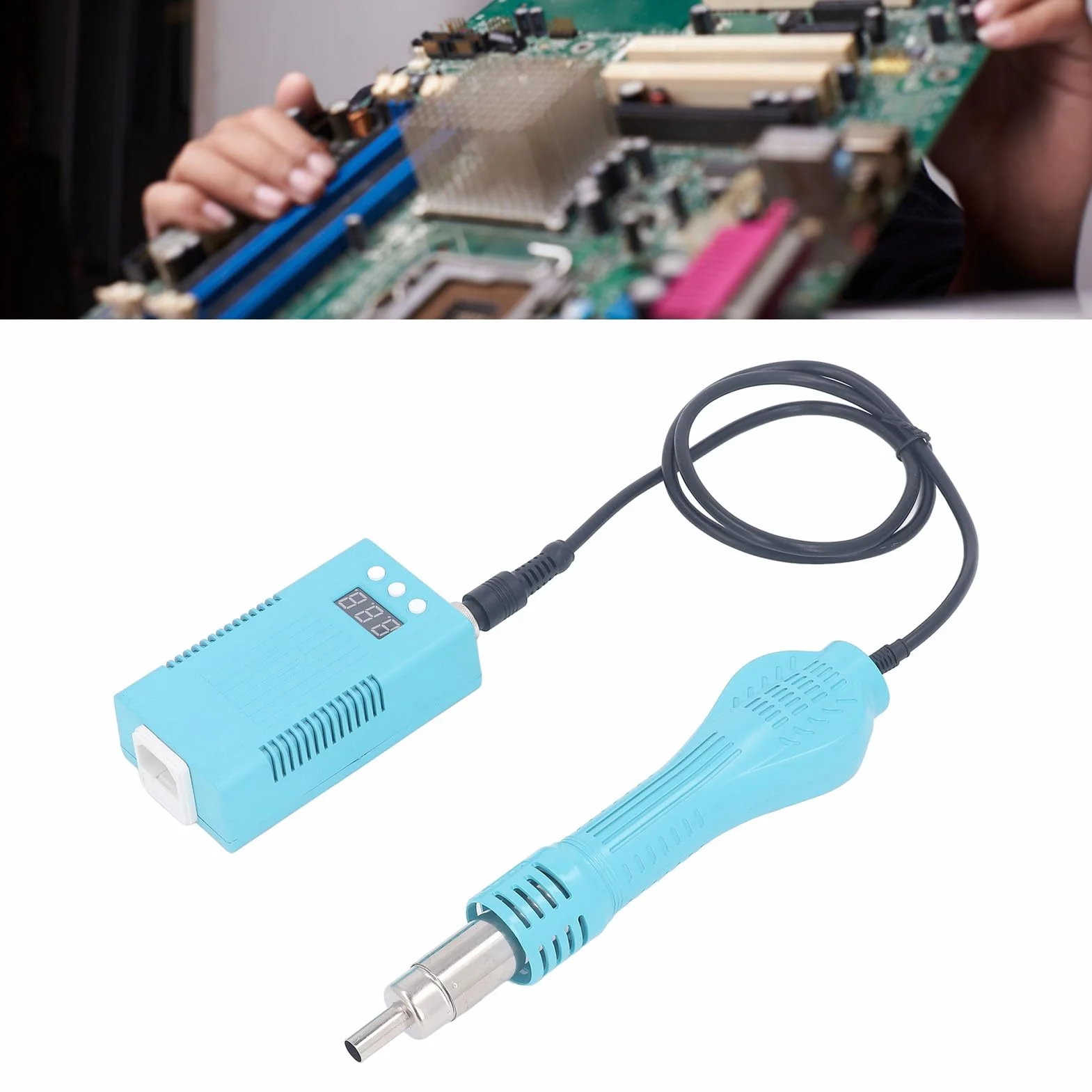 Cyfrowa Opalarka, Mini Opalarka 100-480 ℃ Dokładna Kontrola Automatyczna Regulacja Stała Temperatura 700 W Przenośny do Naprawy Elektroniki (Wtyczka UE 220 V)