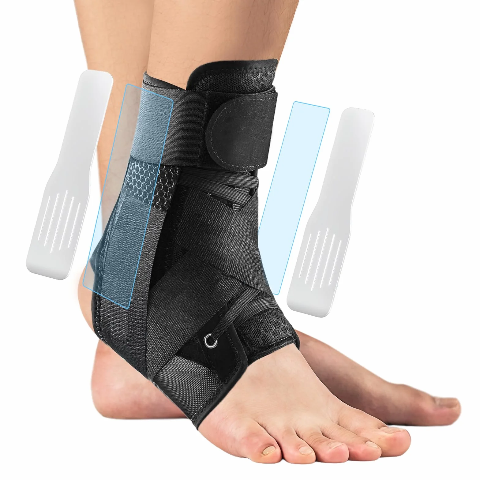 flintronic Sportowa opaska na stopę do zniekształceń stabilizator kostki regulowany L