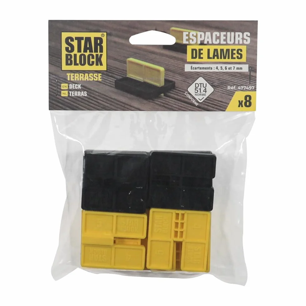 Starblock - Przekładki do desek drewnianych 4/5/6 i 7mm, zestaw 8 szt