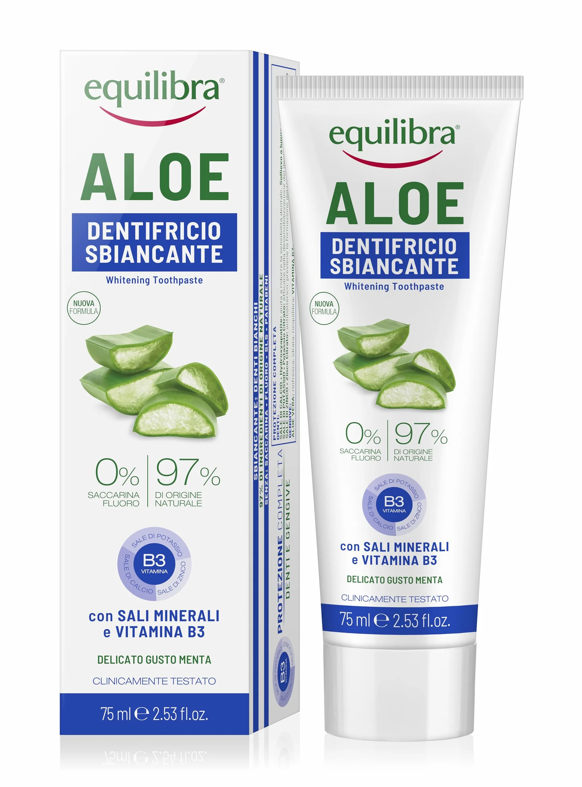 Equilibra Pasta do zębów wybielająca – aloes, 75ml