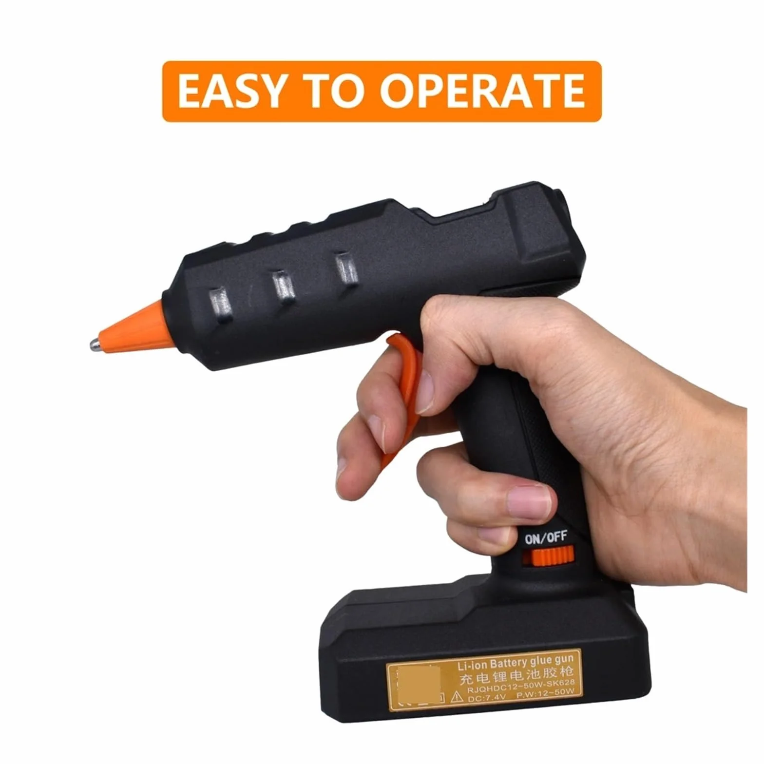 50W bezprzewodowy pistolet do klejenia na gorąco z baterią litową, domowa produkcja DIY, naprawa, klejenie, bezprzewodowy pistolet do klejenia na gorąco z 7 mm sztyftem klejowym Bezwysiłkowe tworzenie