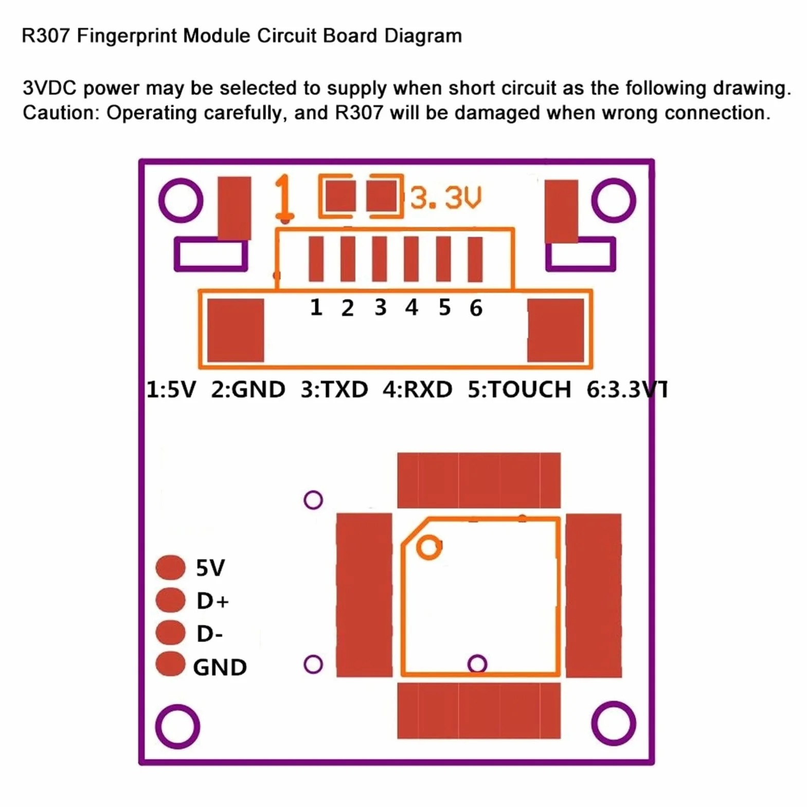 R307 Optical Fingerprint, Biometric Scanner Module Reader Sensor Access Control Attendance Recognition Device