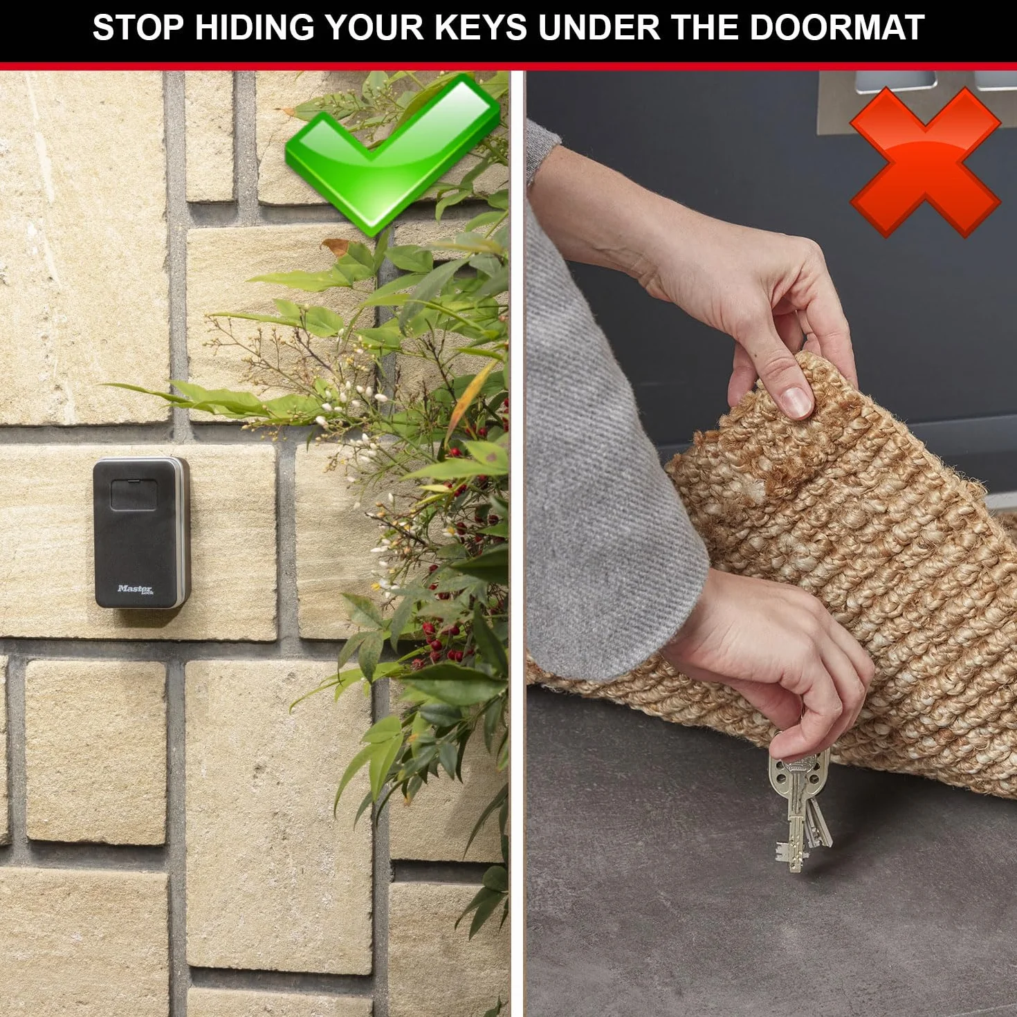 MASTER LOCK Skrzynka na klucze kombinowane do montażu na ścianie, zewnętrzna