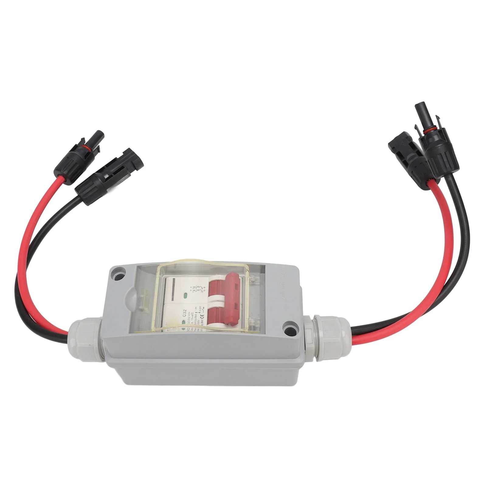 Wyłącznik Automatyczny MCB 2P DC 500V 32A z Odłącznikiem i Wodoodporną Skrzynką Rozdzielczą IP65, Kablem i Złączem PV dla Systemów Fotowoltaicznych