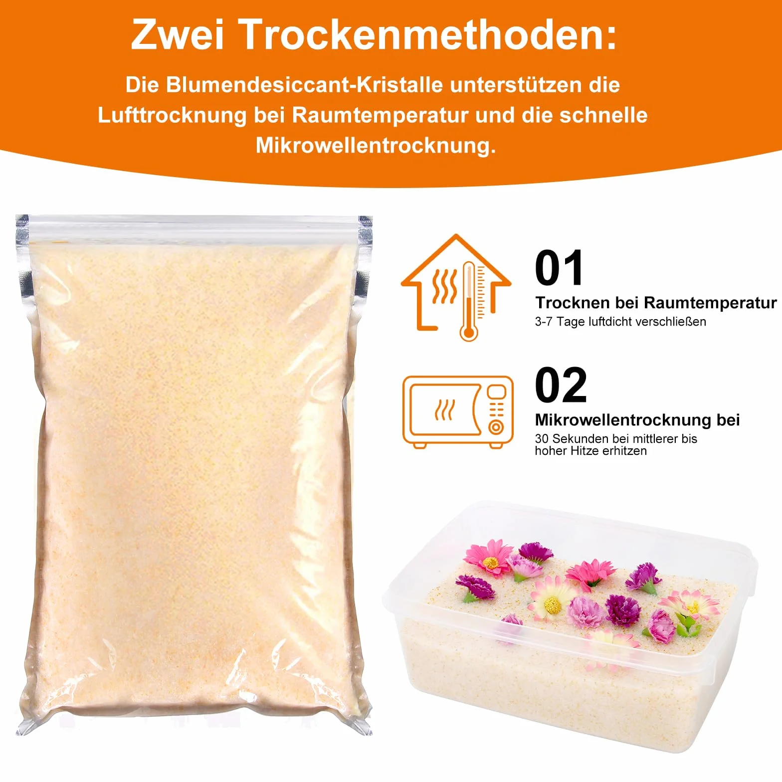 1000 g żelu krzemionkowego suszonych kwiatów kryształów (1, kg)