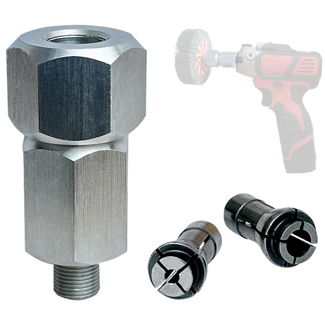 Adapter tulei gwintowanej M9 do polerek lub szlifierek Milwaukee M12, zawiera tuleje zaciskowe 1/10.2 cm i 1/20.3 cm, kompatybilny z narzędziami obrotowymi