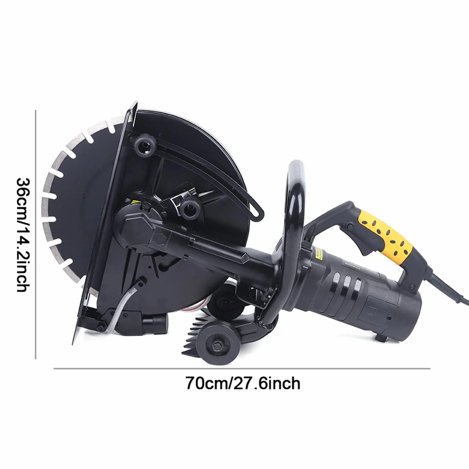 Ręczna piła tarczowa, 3200W 355mm Piła do betonu, 4800rpm Piła do drewna, szlifierka do betonu 4m długość kabla, maszyna do cięcia płytek 10 cm Głębokość rowka