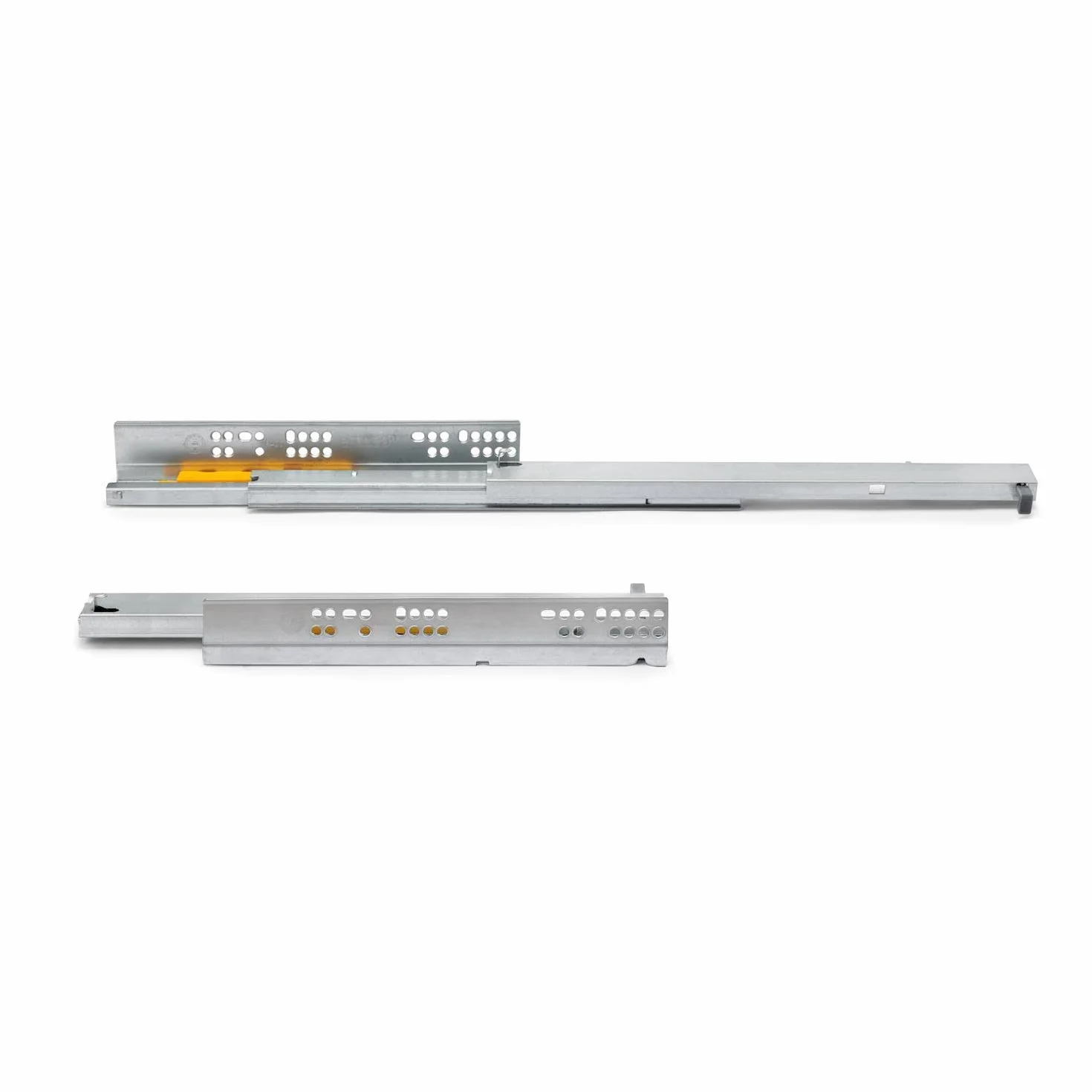 Szuflady do szuflad z pełnym wysuwem kulkowym i funkcją Push To Open, długość 400 mm, wysokość prowadnic, z pełnym wysuwem i systemem Soft Close do 30 kg, stal do montażu na szufladach