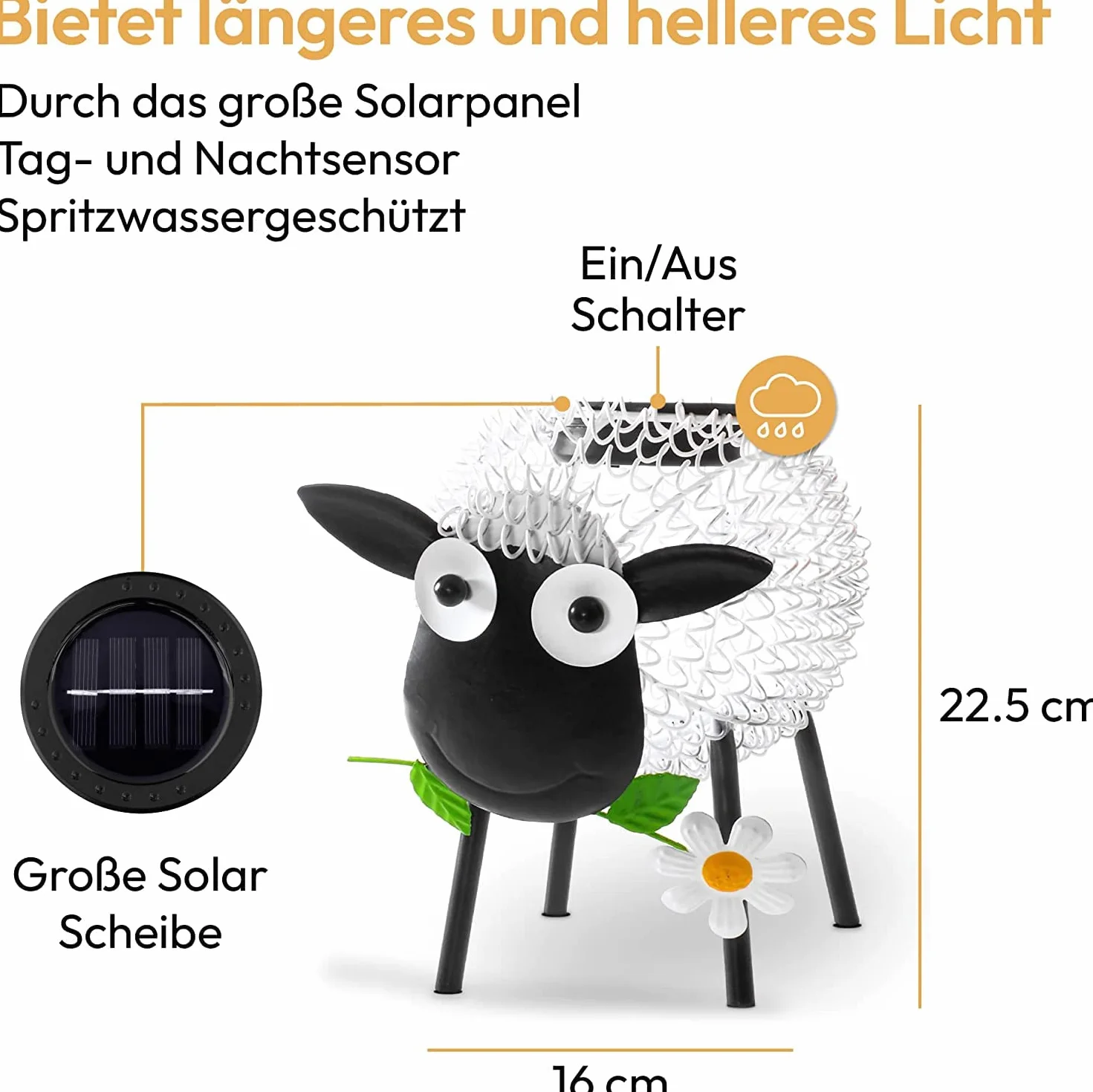 Lampy solarne zewnętrzne Gadgy owce dekoracje ogrodowe metalowe z efektem cienia