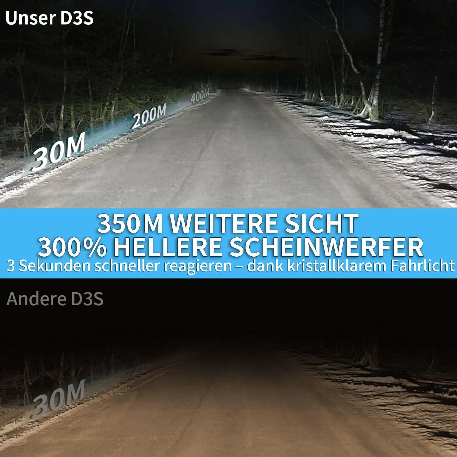 D3S Xenon Brenner 6000K Weiß - KI-Chip D3S Scheinwerferlampe mit Zulassung - Bixenon Auto lampe 12V 40W Xenon scheinwerfer
