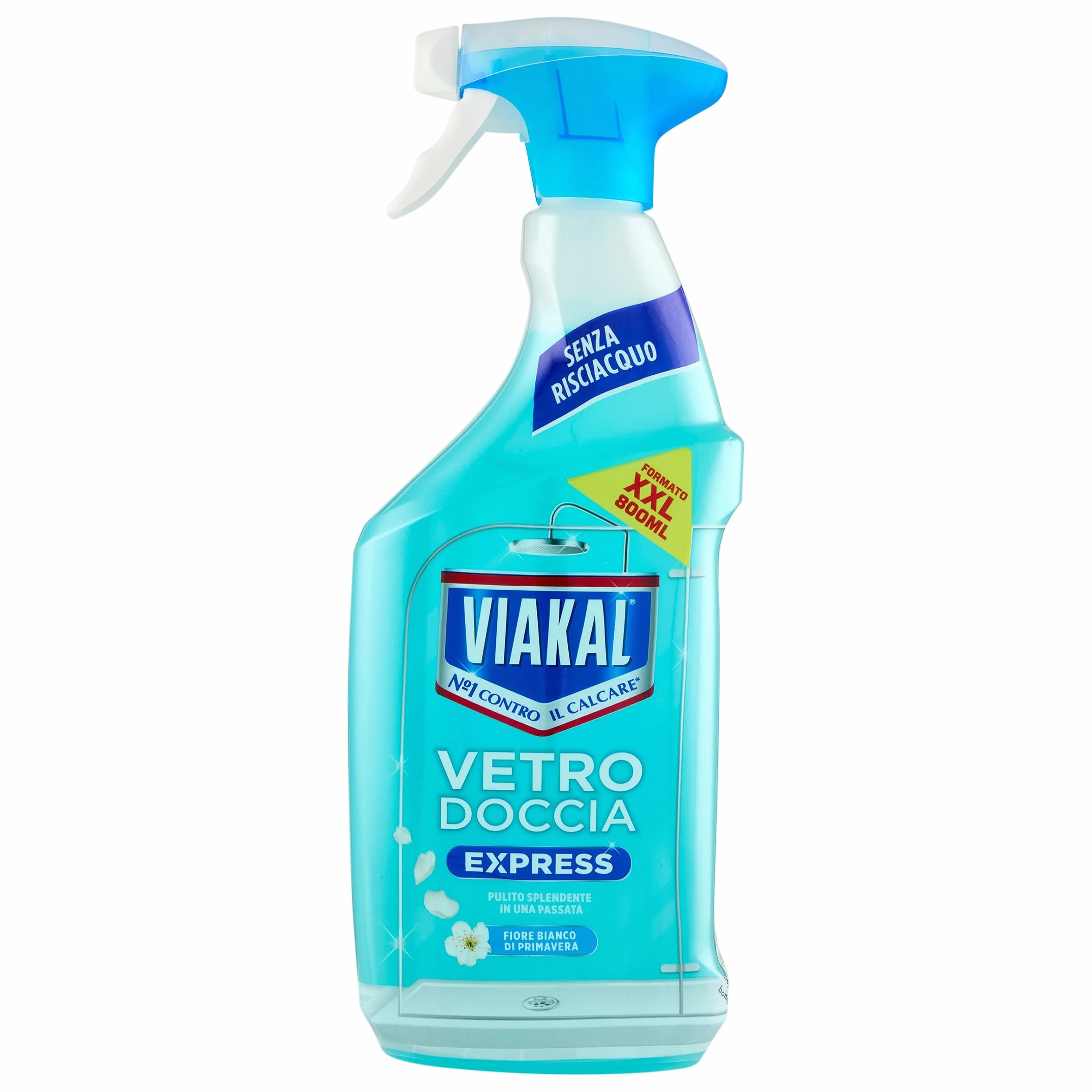 Viakal Szkło prysznicowe Express Spray, 800 ml, czyste, błyszczące po przejściu słońca, bez spłukiwania