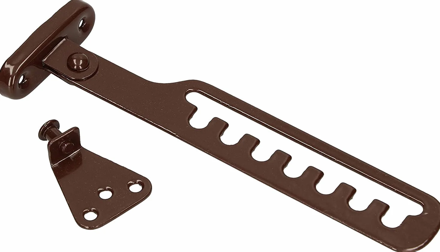 KOTARBAU® Zestaw 2 regulatorów przechyłu do okien, ochrona przed zatrzaśnięciem, rygiel okienny do regulacji otworu okiennego, stoper okienny, nożyce uchylne, kolor brązowy
