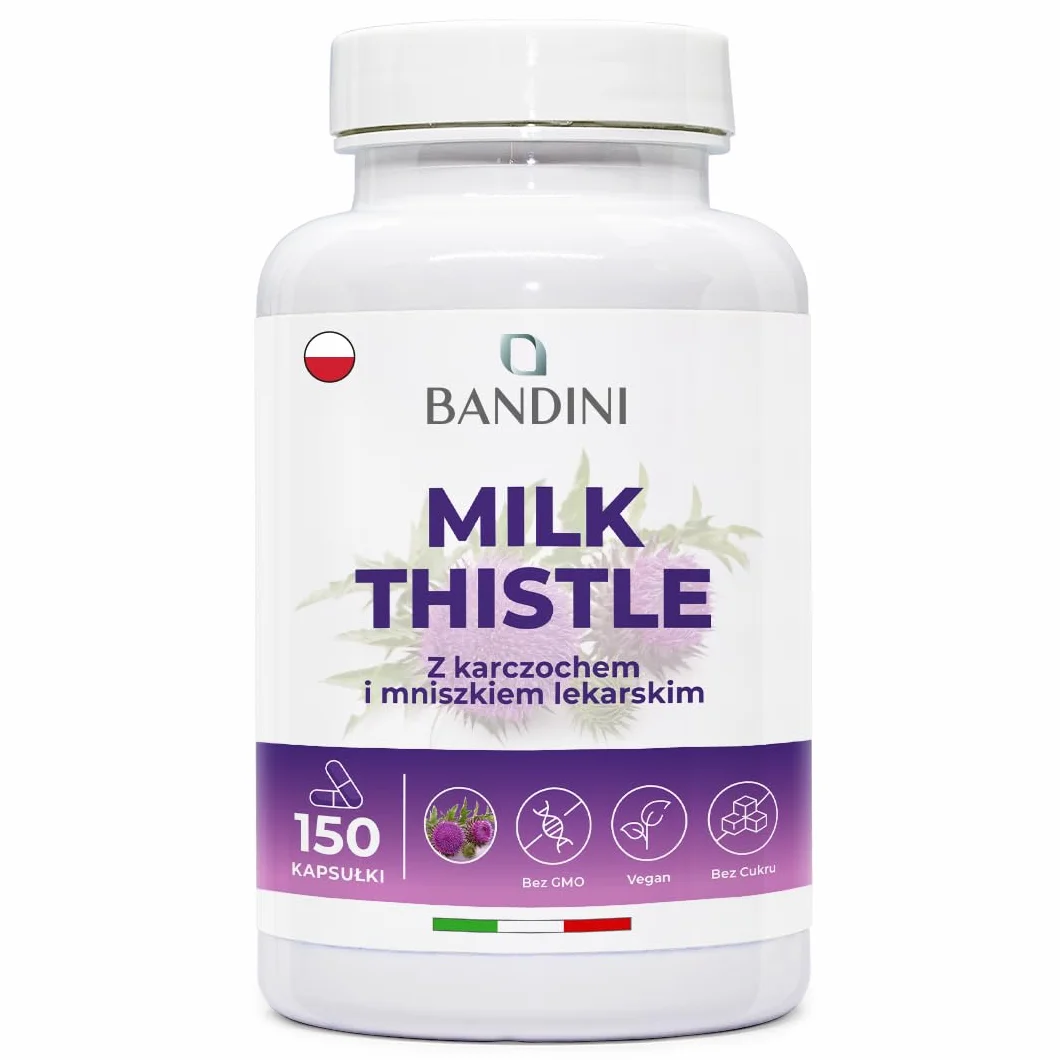 Bandini® Cardo Mariano Complex - karczoch mniszka lekarskiego - 150 kapsułek - wysoko dozowany z 80% sylimaryny - bez stearynianu magnezu, wyprodukowany we Włoszech - Wytwarzane metodą HPLC