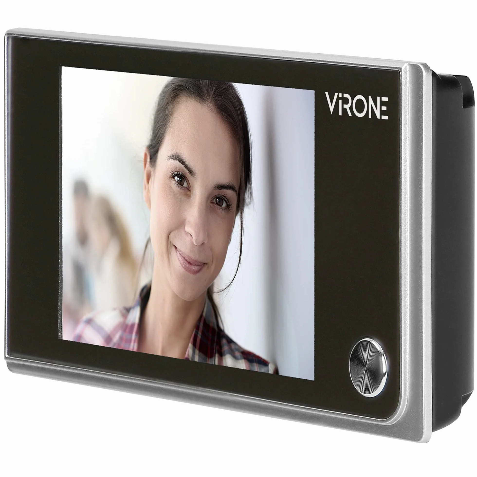 VIRONE DV-1 Elektroniczny Wizjer do Drzwi LCD 3,5" Szerokokątny Obiektyw Bateryjny Srebrny
