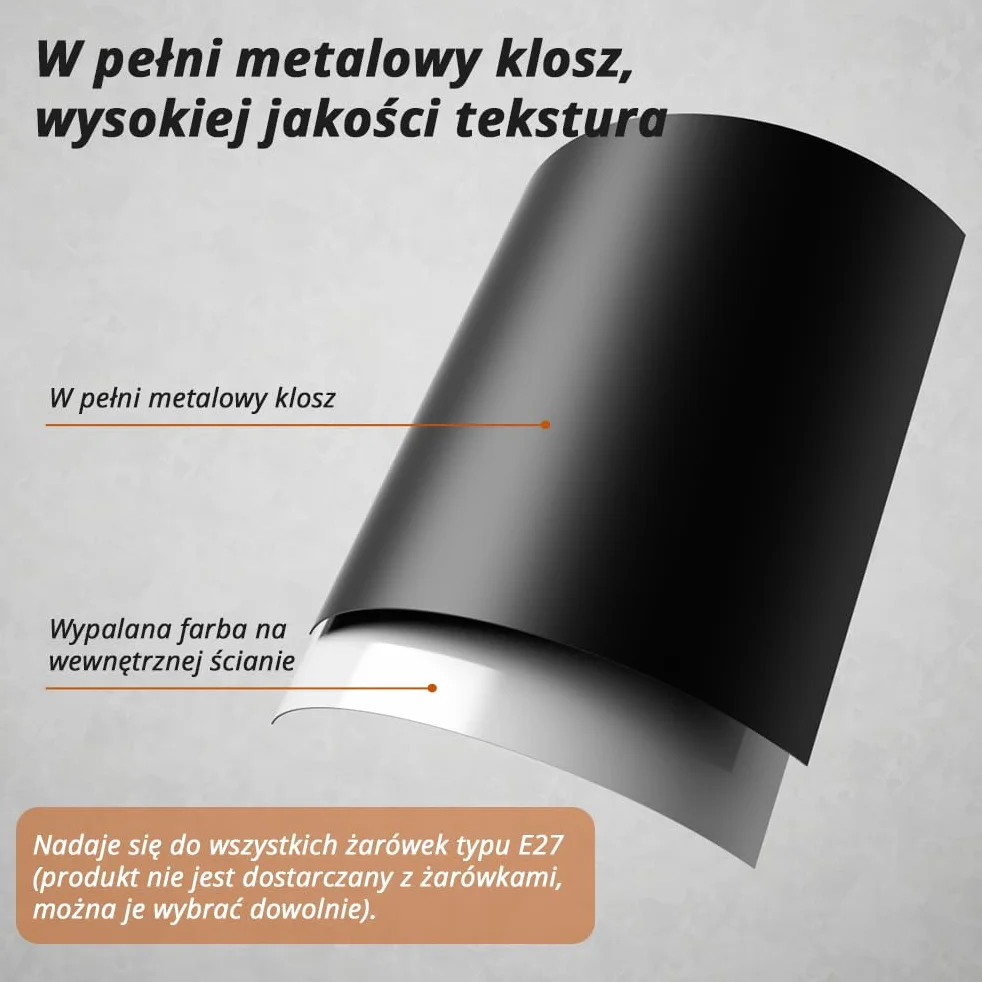 OUSFOT Lampa do czytania i salonu, wysokość 146 cm, 230 V, E27, maks. 40 W, retro, czarna