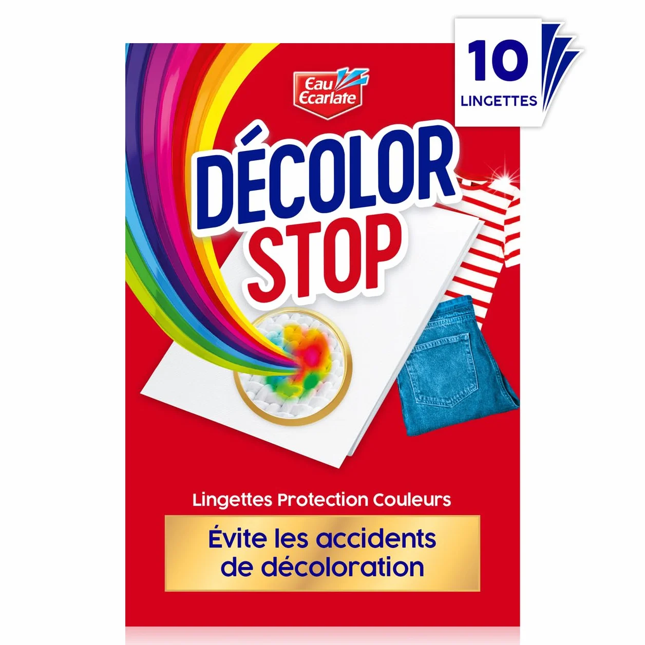Decolor Stop - Ochrona kolorów - Zapobiega wypadkom po zabarwieniu - Zachowuje blask kolorów - Wszystkie programy tekstylne i temperatury - Mniej cykli - Więcej oszczędności -x10 chusteczek
