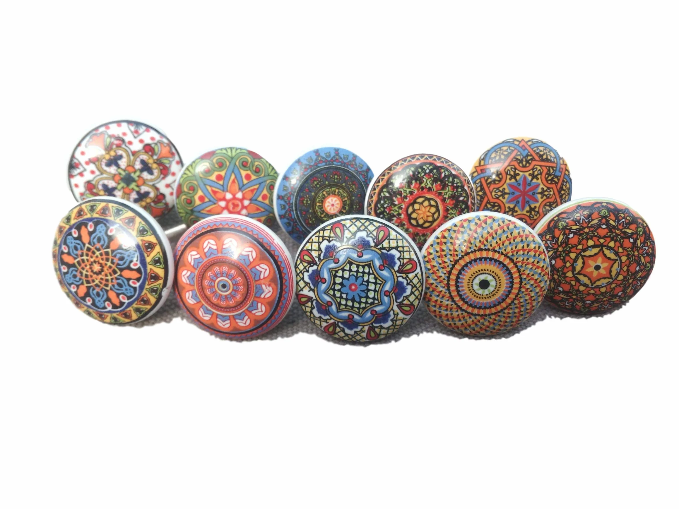 Xfer ceramiczne guziki vintage wzór kwiatowy 20 sztuk