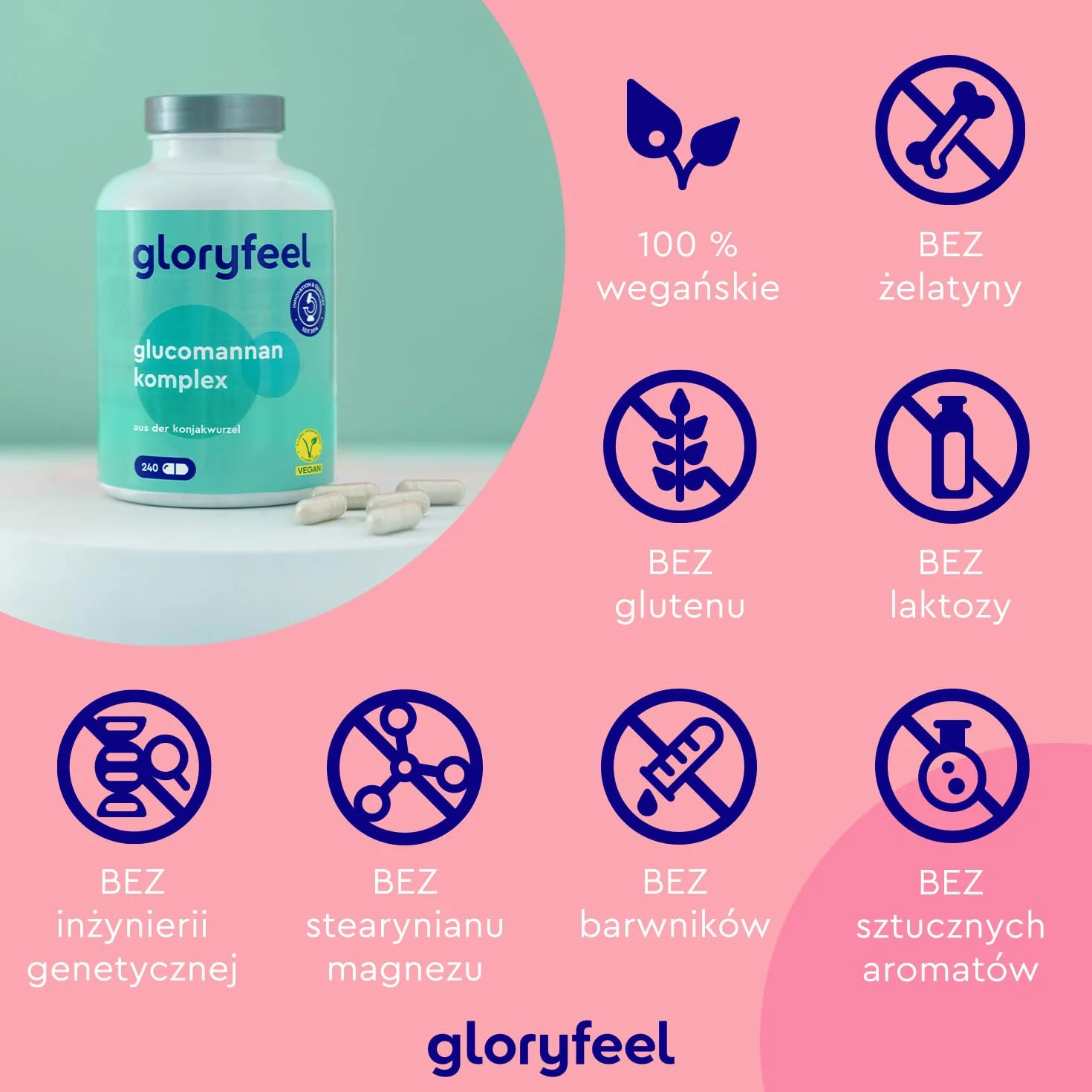 Glukomannan 4000 mg 240 kapsułek z niacyną i chromem Korzeń Konjac odchudzanie wegańskie