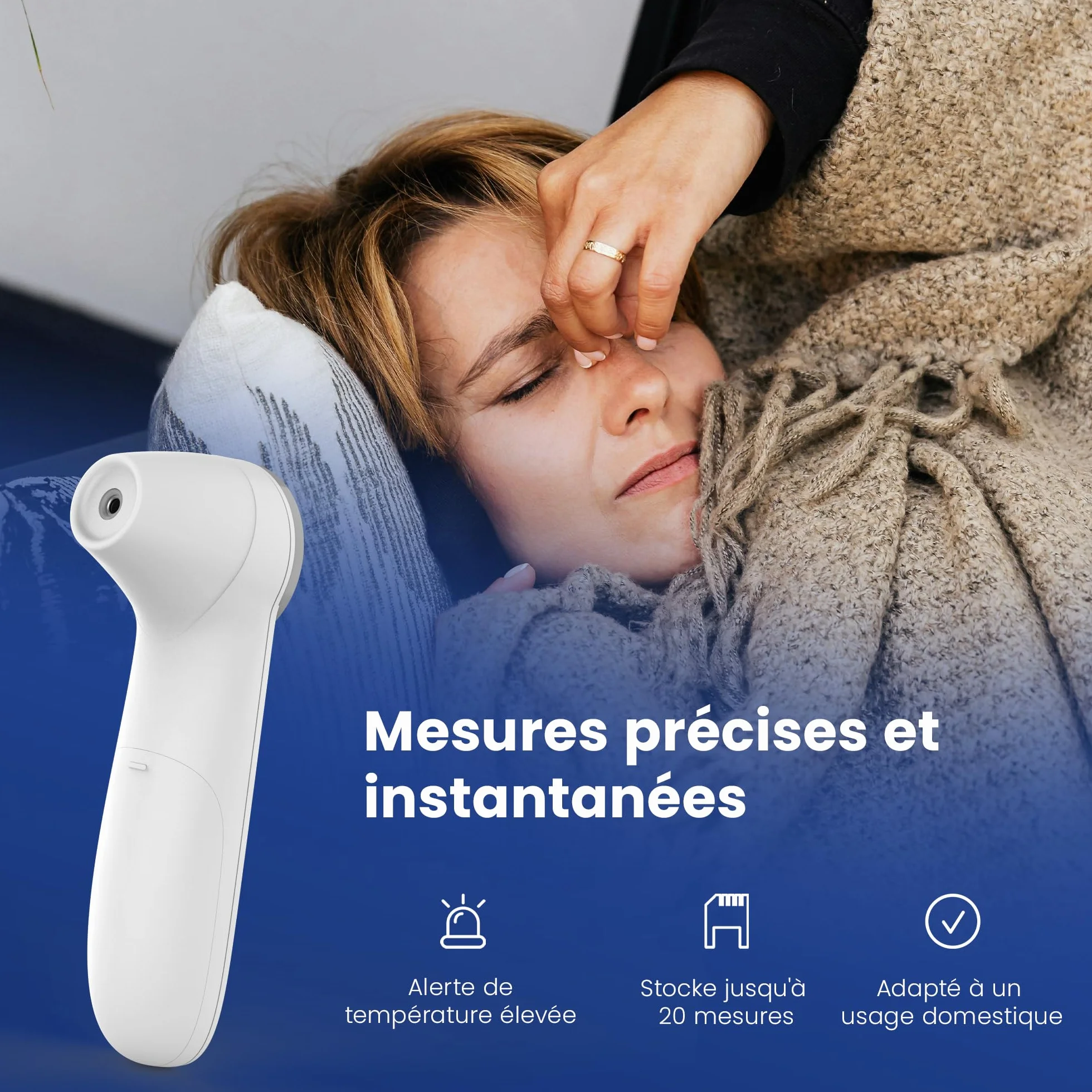 TensCare DigiTemp Wielofunkcyjny termometr na podczerwień LED z pamięcią