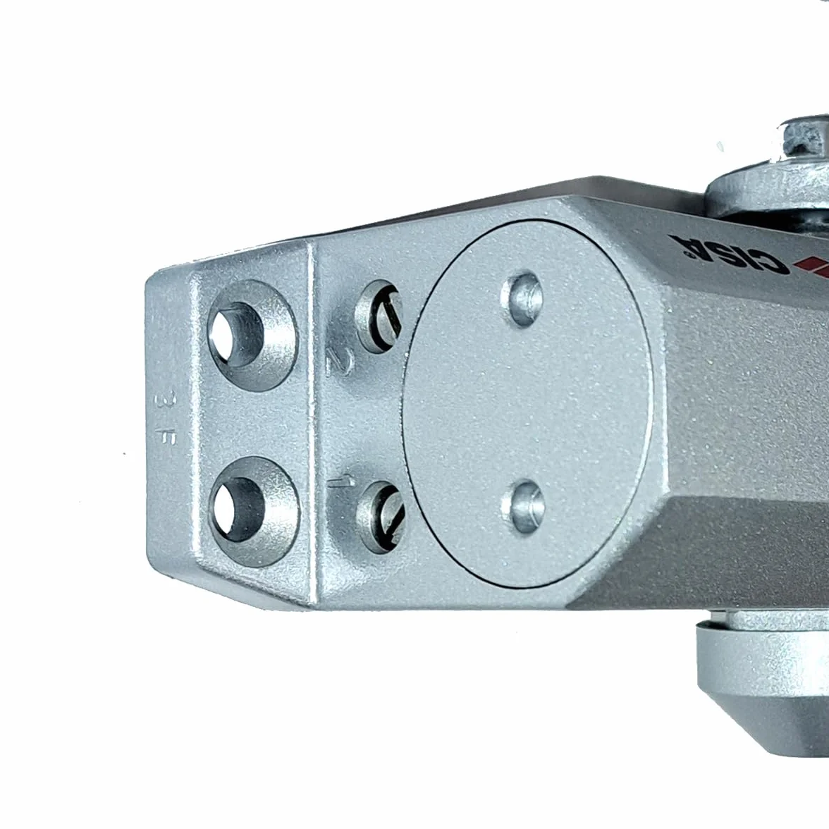 CISA Serii 604 - Samozamykacz z blokadą 16047103097 - Samozamykacz z regulacją prędkości zamykania - szare aluminium wykończenie - do drzwi maks. 80 kg