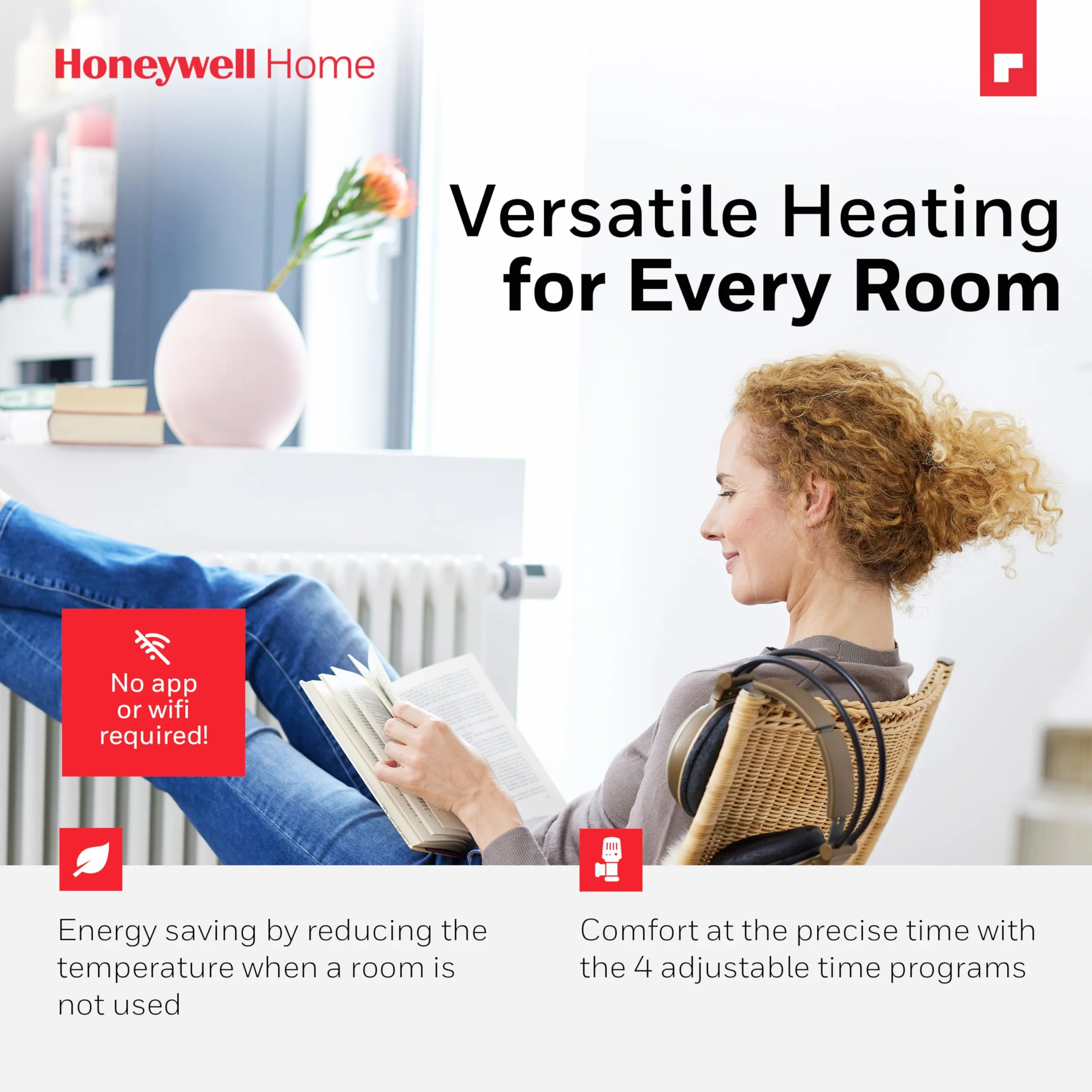 Honeywell Home Inteligentna i programowalna głowica grzejnika elektronicznego, zestaw 2 szt