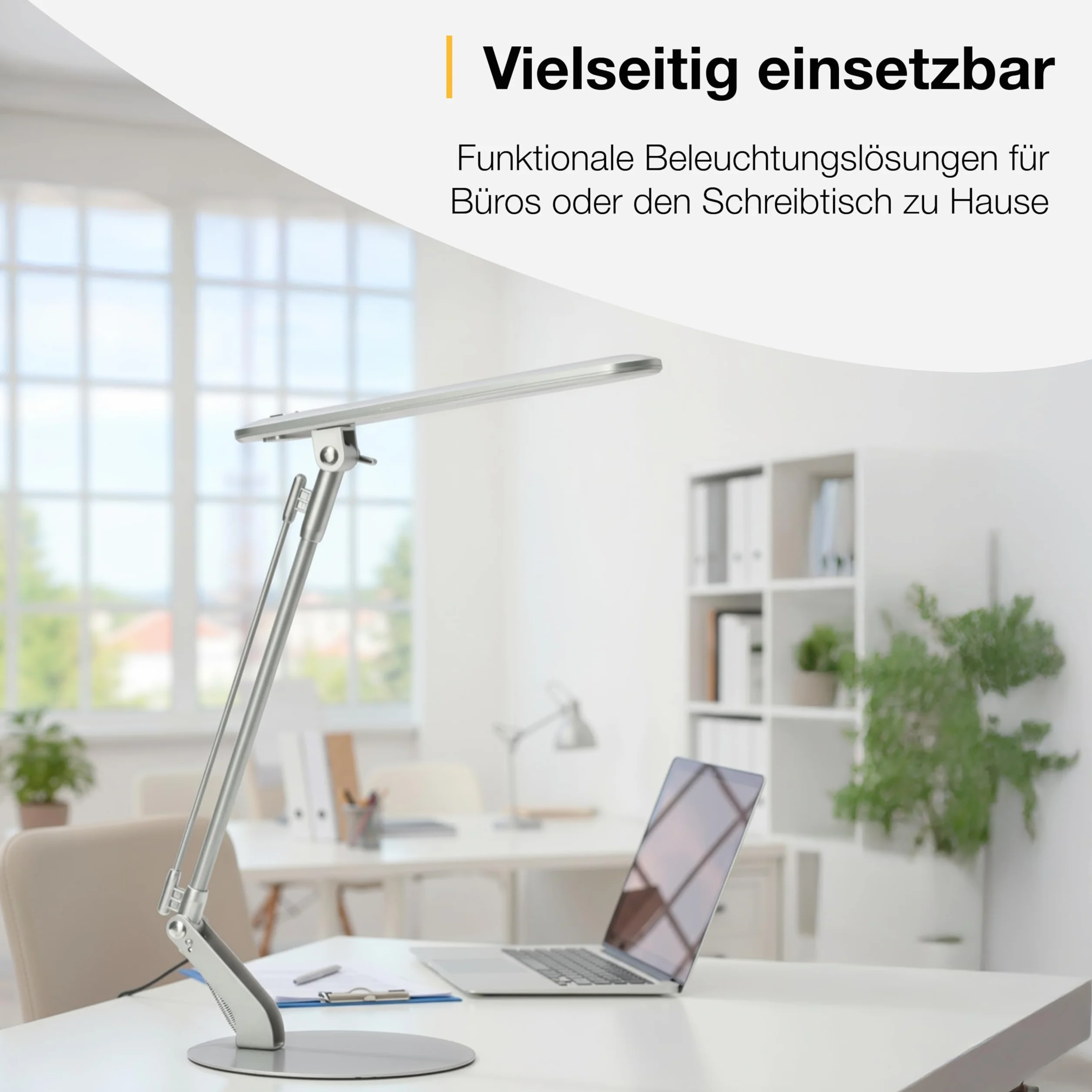 Brilliant Brendan lampka na biurko, wbudowana LED, 1 x 6 W, 290 lm, 4100 K, metal, tytan G94808/11