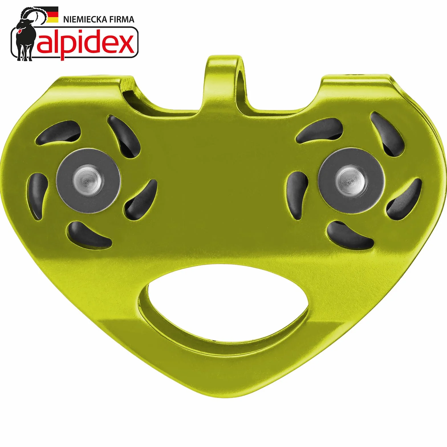 ALPIDEX Rolka Do Wspinaczki 20 kN - Tandem Pulley Koła Pasowego - Lin Stalowych Do 12 mm Tekstylnych Do 13 mm - EN12278