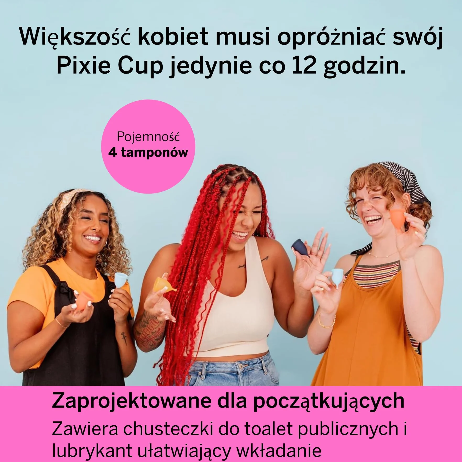 Pixie kubek menstruacyjny - bez metali i toksyn - 100% silikon klasy medycznej - 1 miejsce dla najbardziej miękkiego kubka wielokrotnego użytku - noś 12 godzin - alternatywa dla tamponu - kup jeden