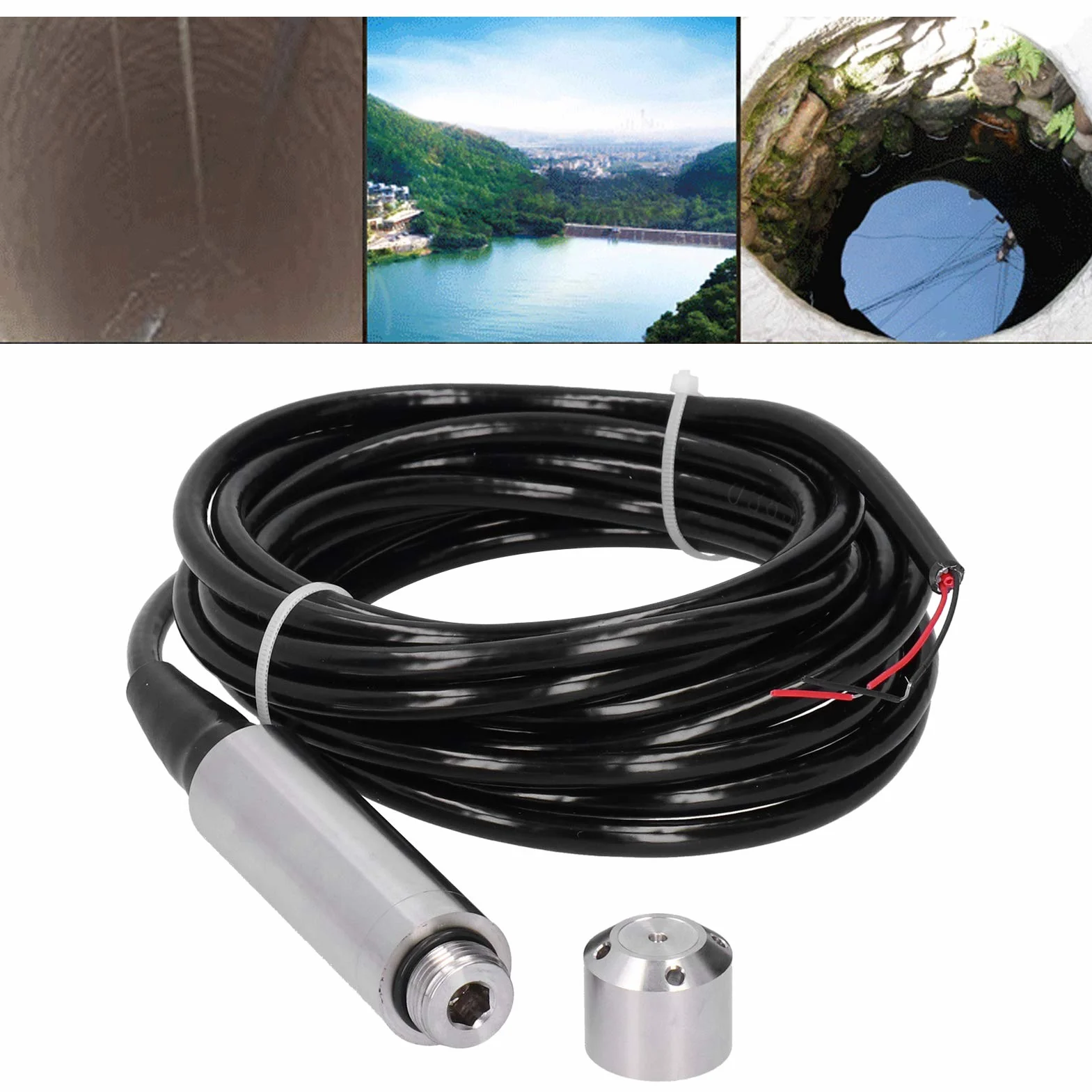 Przetwornik poziomu cieczy YB‑2J‑F Przetwornik poziomu cieczy Kabel 5m Czujnik poziomu wody Detektor 12‑32VDC 4‑20mA(0-7m)