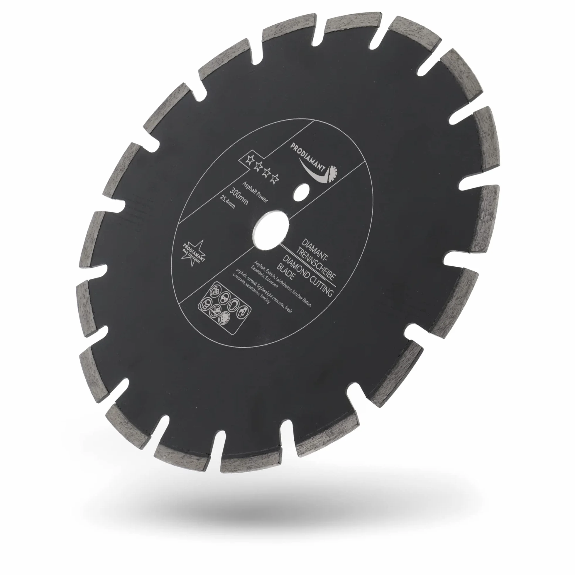 PRODIAMANT Premium diamentowa tarcza do cięcia 300 mm asfaltu (300/25,4 mm) z segmentami ochronnymi do profesjonalnego zastosowania