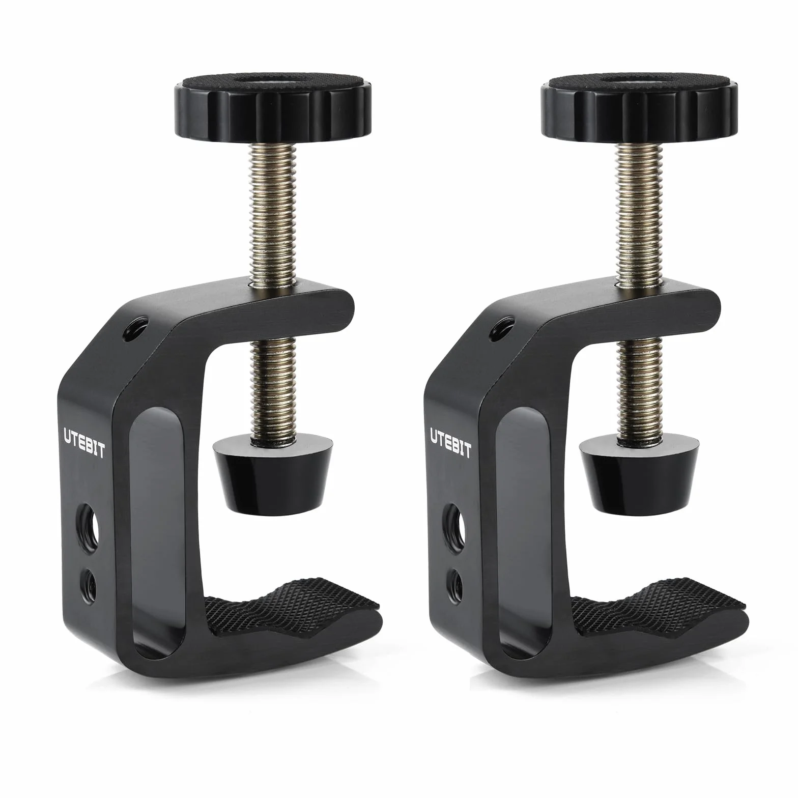 UTEBIT Zacisk C, zaciski ze stali nierdzewnej C z gwintem 1/4" i 3/8", zacisk śrubowy, 0-45 mm, regulowane klamry stołowe, narzędzia zaciskowe do budynków, montażu w domu, obróbki drewna (2 sztuki)