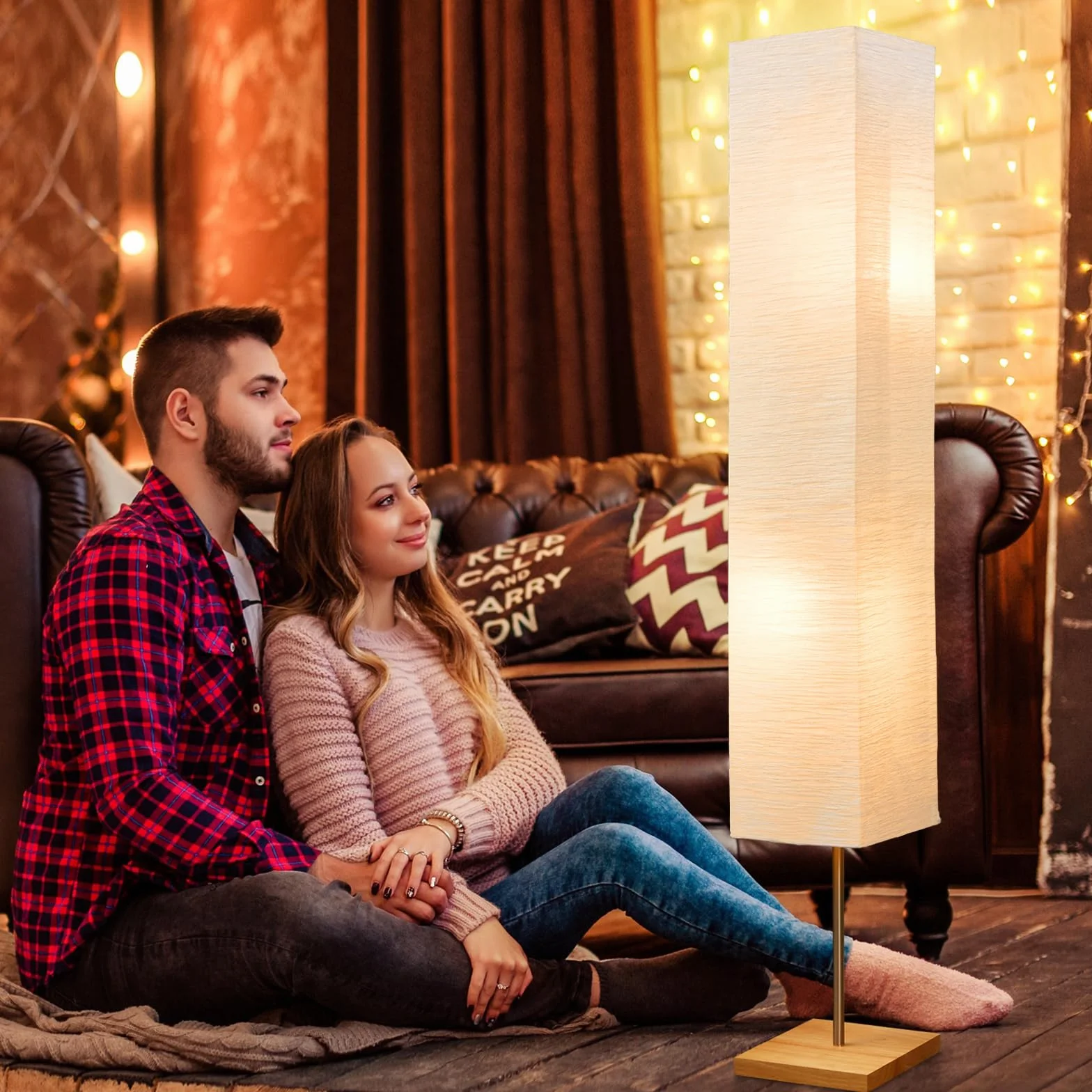 GyroVu Lampa podłogowa 65" do salonu, 3-stopniowa lampa podłogowa LED z regulacją jasności, lampa podłogowa narożna, nowoczesna lampa podłogowa do sypialni, biura i salonu (żarówki w zestawie)
