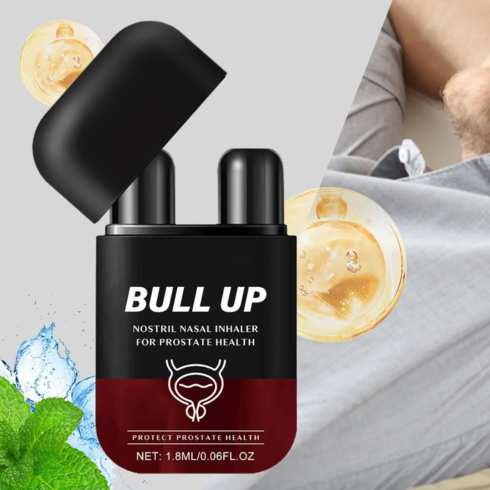 Inhalator funkcyjny, inhalator do nosa dla zdrowia prostaty, od?wie?aj?cy inhalator zapachowy, bezpieczna i niedra?ni?ca piel?gnacja, zapewnia ?atw? ulg? w oddychaniu, 6,8 cm do podró?y