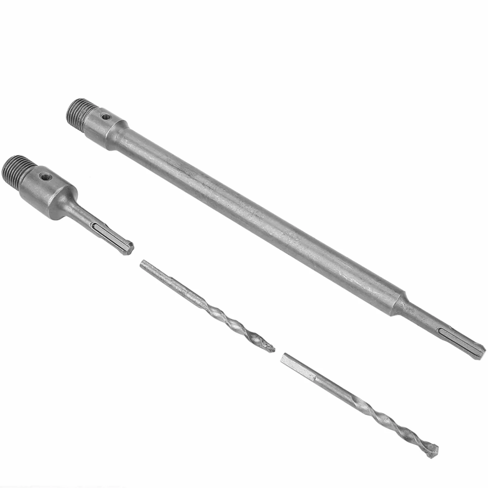 Aramox Zestaw wierteł do Otwornic TCT Zestaw wierteł do Otworów w Murze ze Stopów 6 Rozmiarów od 35 Mm 110 Mm z Trzpieniami SDS Plus Wiertła Prowadzące Trzonki Przedłużające dla Użytkowników Cementu