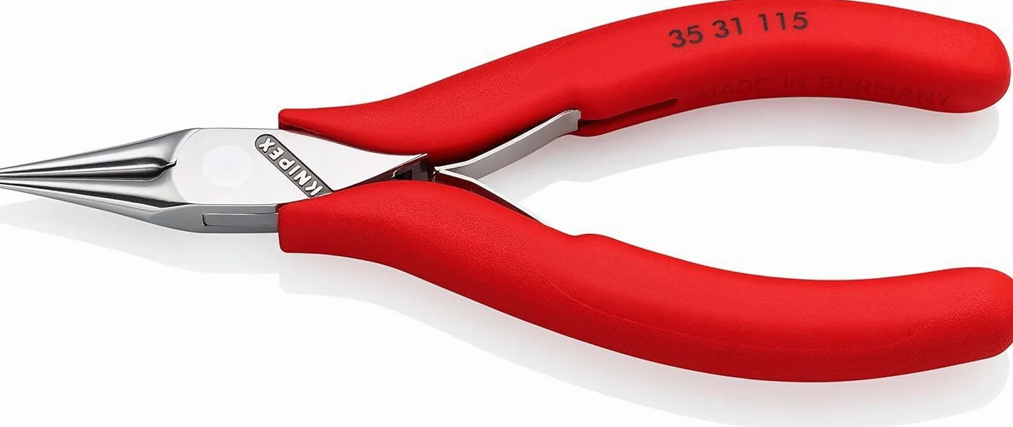 KNIPEX Szczypce dla elektroników ze złączem wsuwkowym z nasadkami z antypoślizgowego tworzywa sztucznego 115 mm, 35 31 115