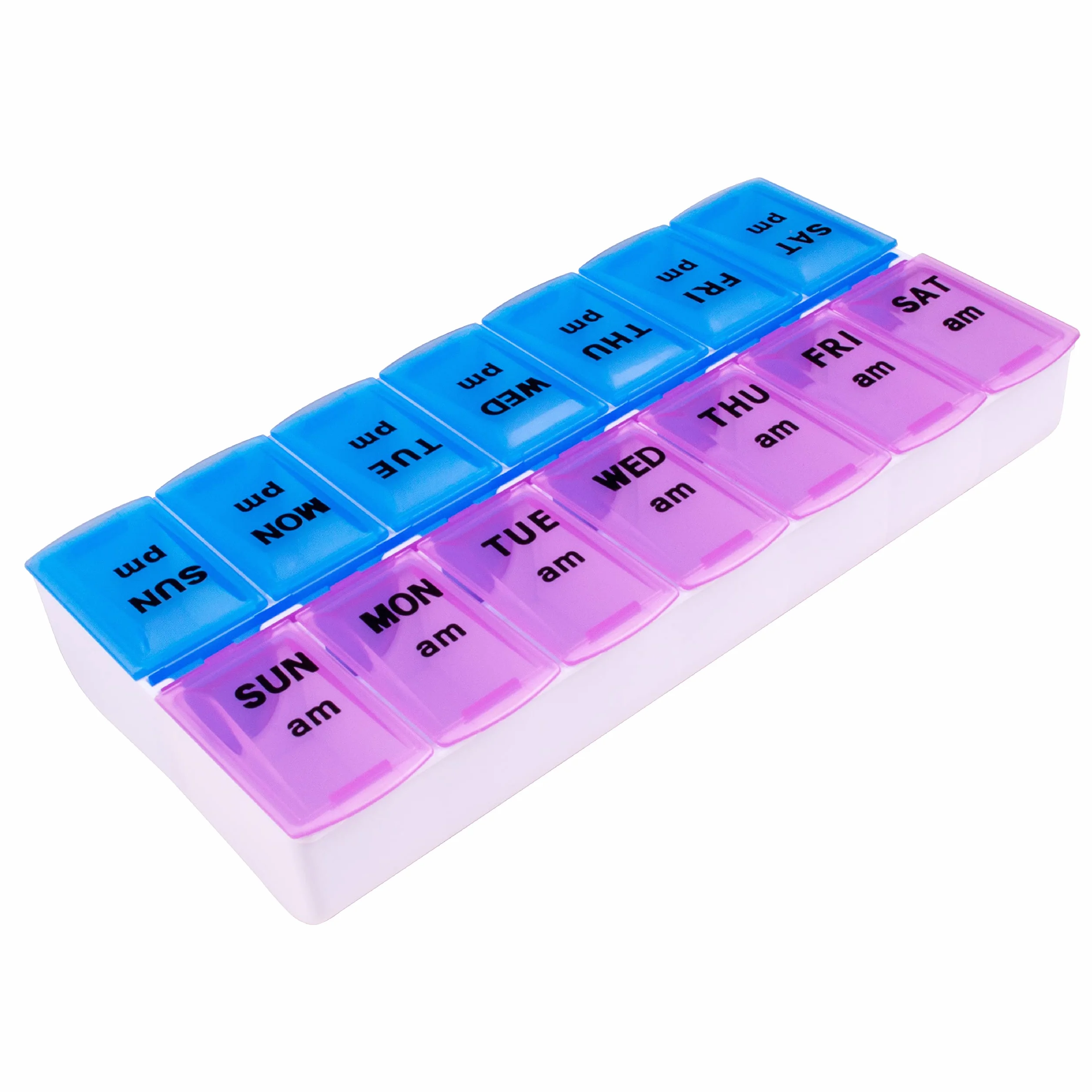 Apex Organizer na tabletki tygodniowy 2 razy na dzień kodowany kolorami