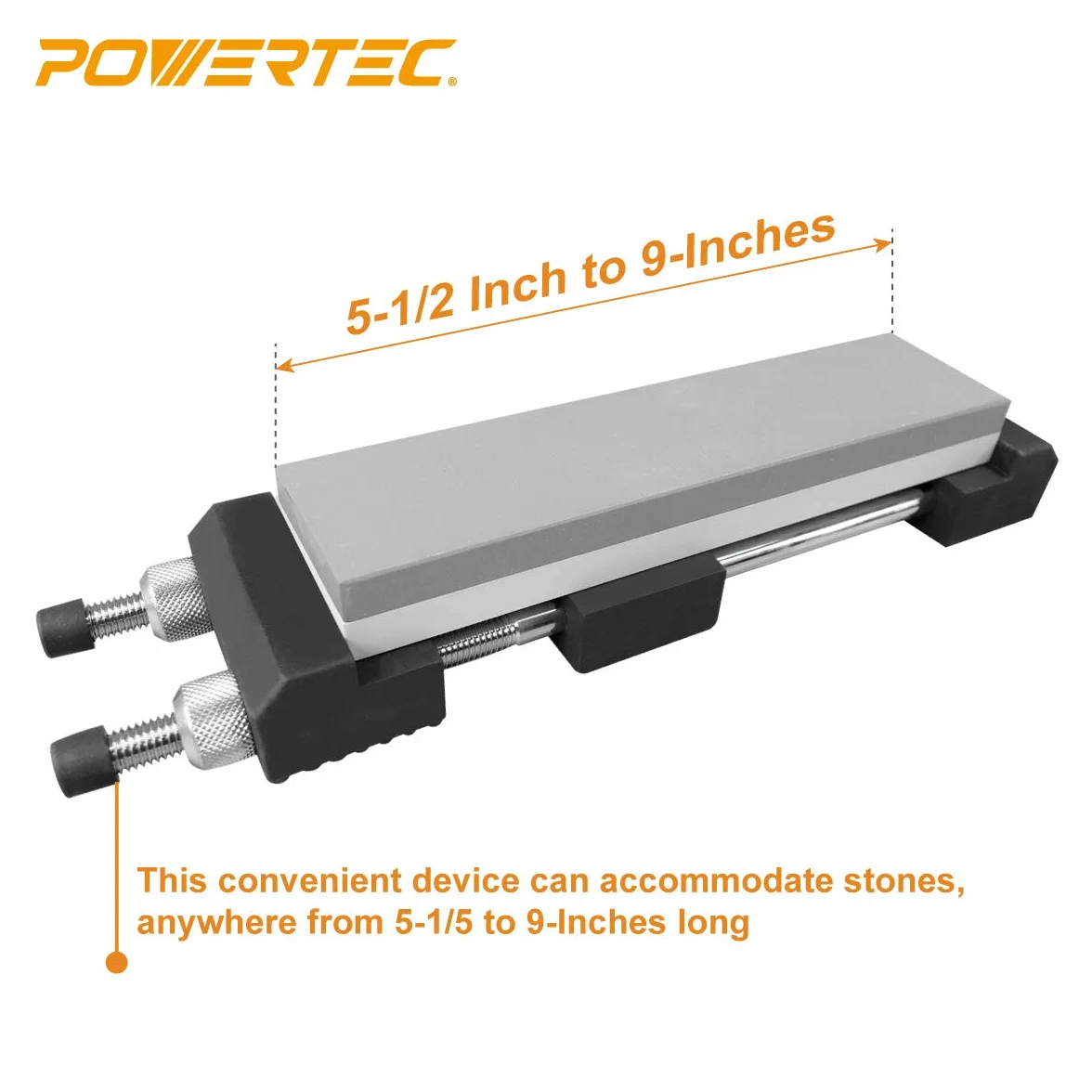 POWERTEC regulowany uchwyt do ostrzenia noży 5-23 cm antypoślizgowa gumowa podstawa