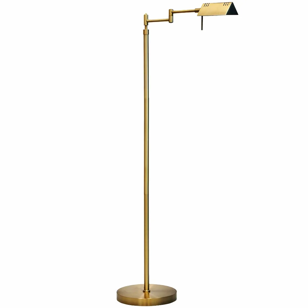 O'Bright Ściemnialna lampa podłogowa LED do apteki, 12 W, ściemnianie pełnozakresowe, wahacze 360 stopni, regulowana wysokość, lampa stojąca do czytania, szycia i rękodzieła, z listą ETL, antyczny