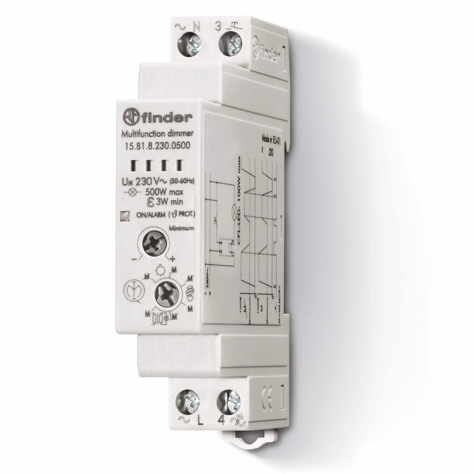 Finder ściemniacz modułowy 500 W 230 VAC 35 mm szyna DIN