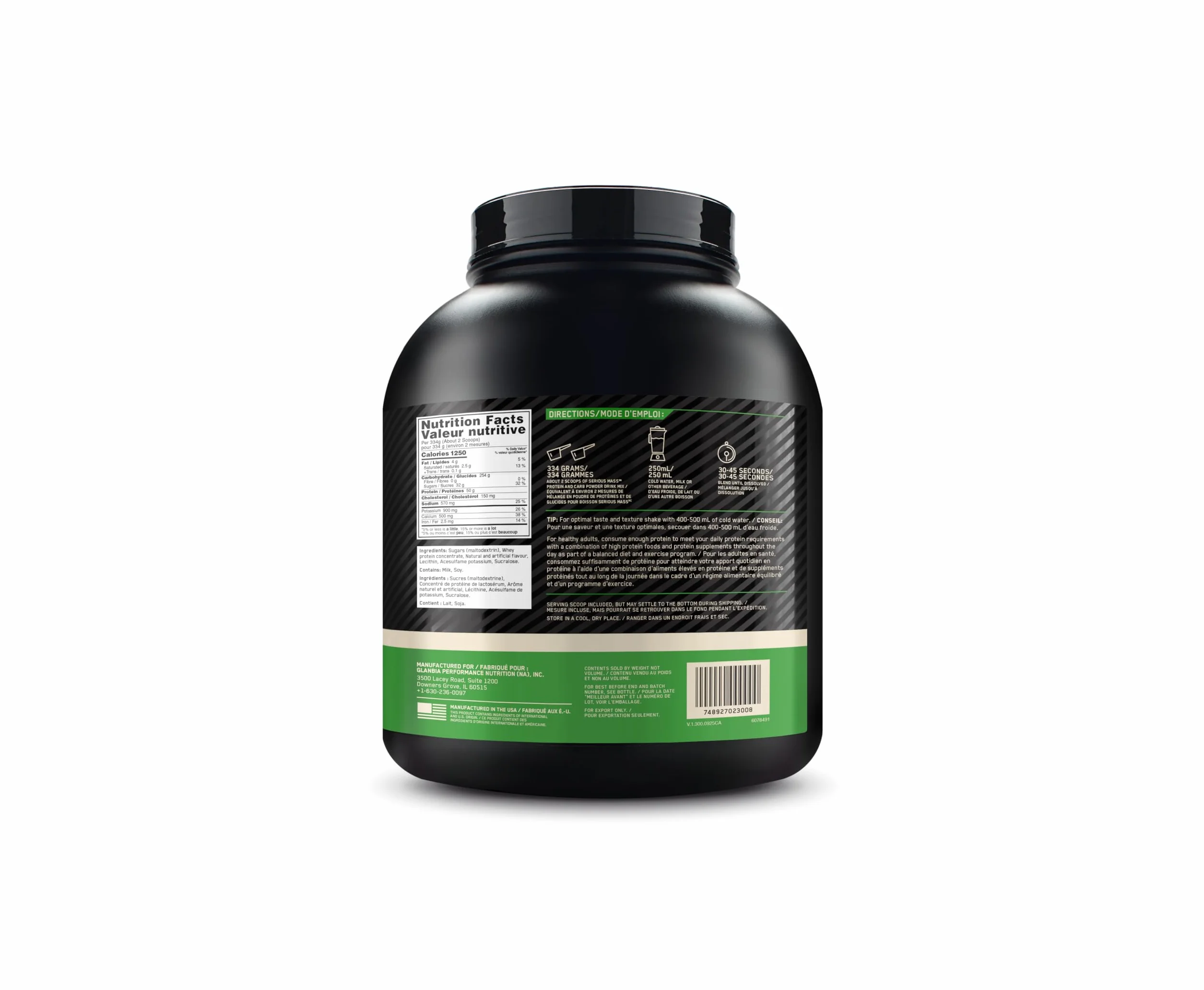 Optimum Nutrition Serious Mass Wysokokaloryczna Odżywka Białkowa, Gainer na Wzrost Masy Mięśniowej, 25 Witamin i Minerałów, Monohydrat Kreatyny i Glutamina, Smak Waniliowy, 8 Porcji, 2,73 kg