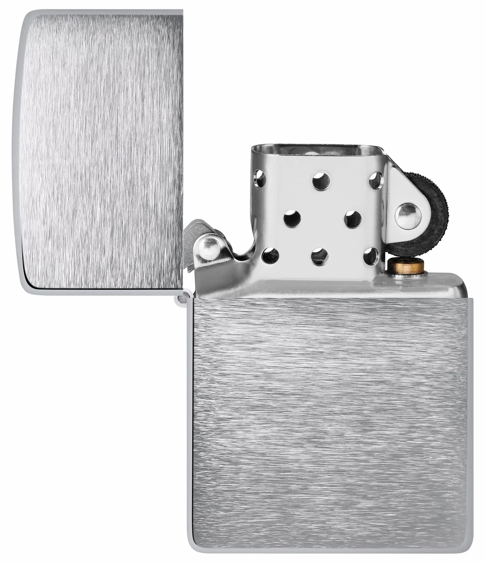 Zippo Zapalniczka Sztormowa, Szczotkowany Chrom z Bocznym Grawerunkiem Płomienia, z Możliwością Napełniania, Wielokrotnego Użytku, Płomień Odporny na Wiatr, w Pudełku Prezentowym, Made in USA