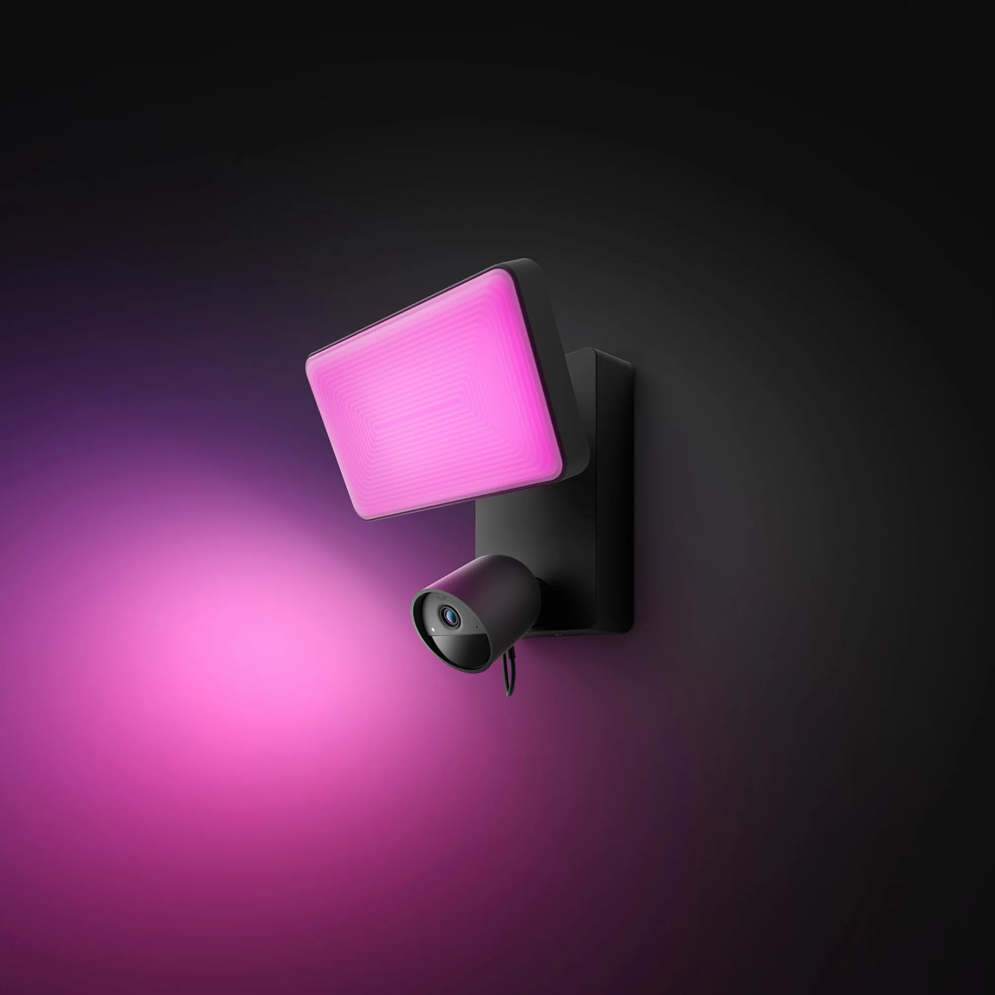 Philips Hue Secure Reflektor zewnętrzny z kamerą 1080p, czarny, do użytku na zewnątrz, łatwy w instalacji, dwukierunkowa rozmowa, współpracuje z Security Center w aplikacji Philips Hue