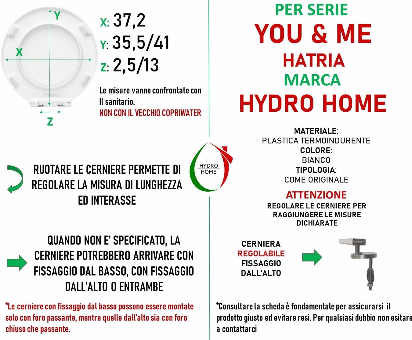 Deska sedesowa jak oryginał You & Me Hatria Classic termoutwardzalna biała HYDRO HOME